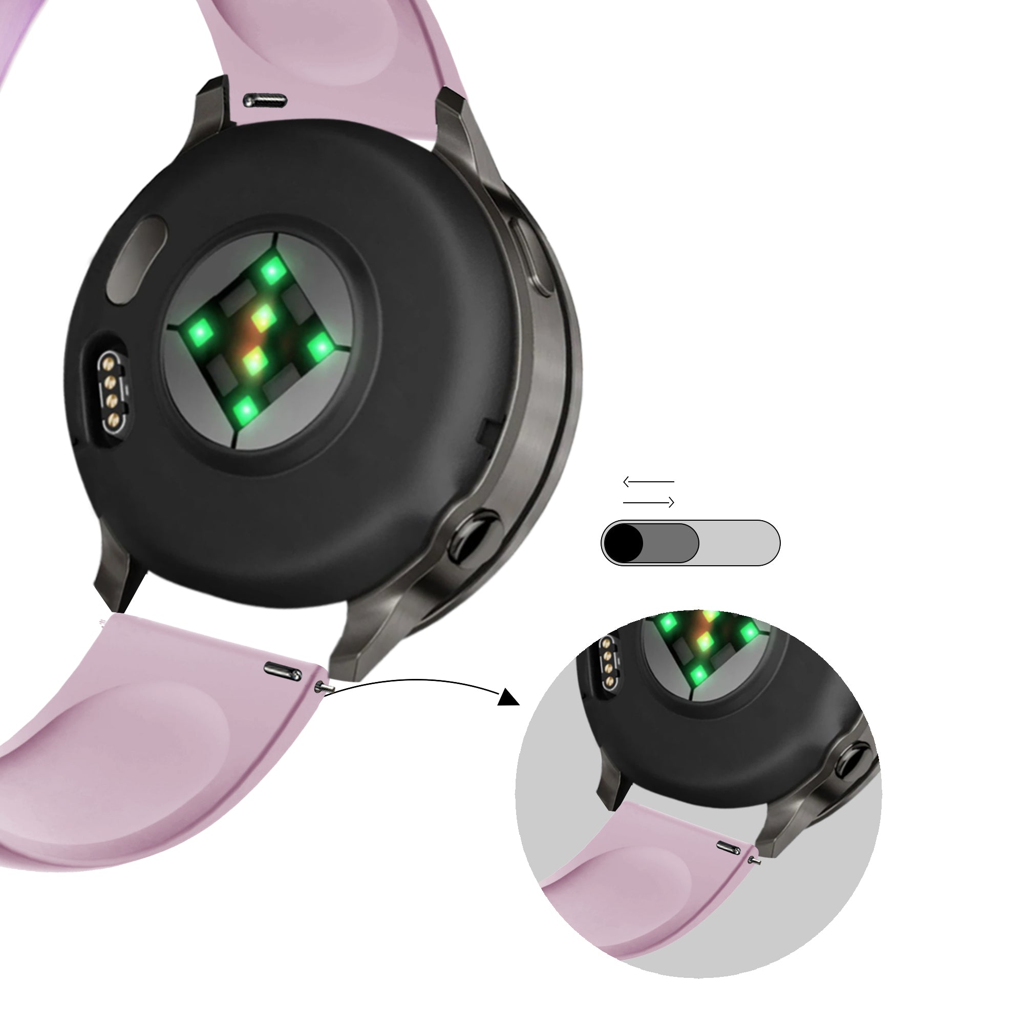 Bandz Garmin Bounce 2 Sport Strap 'Deluxe' (Lavender)