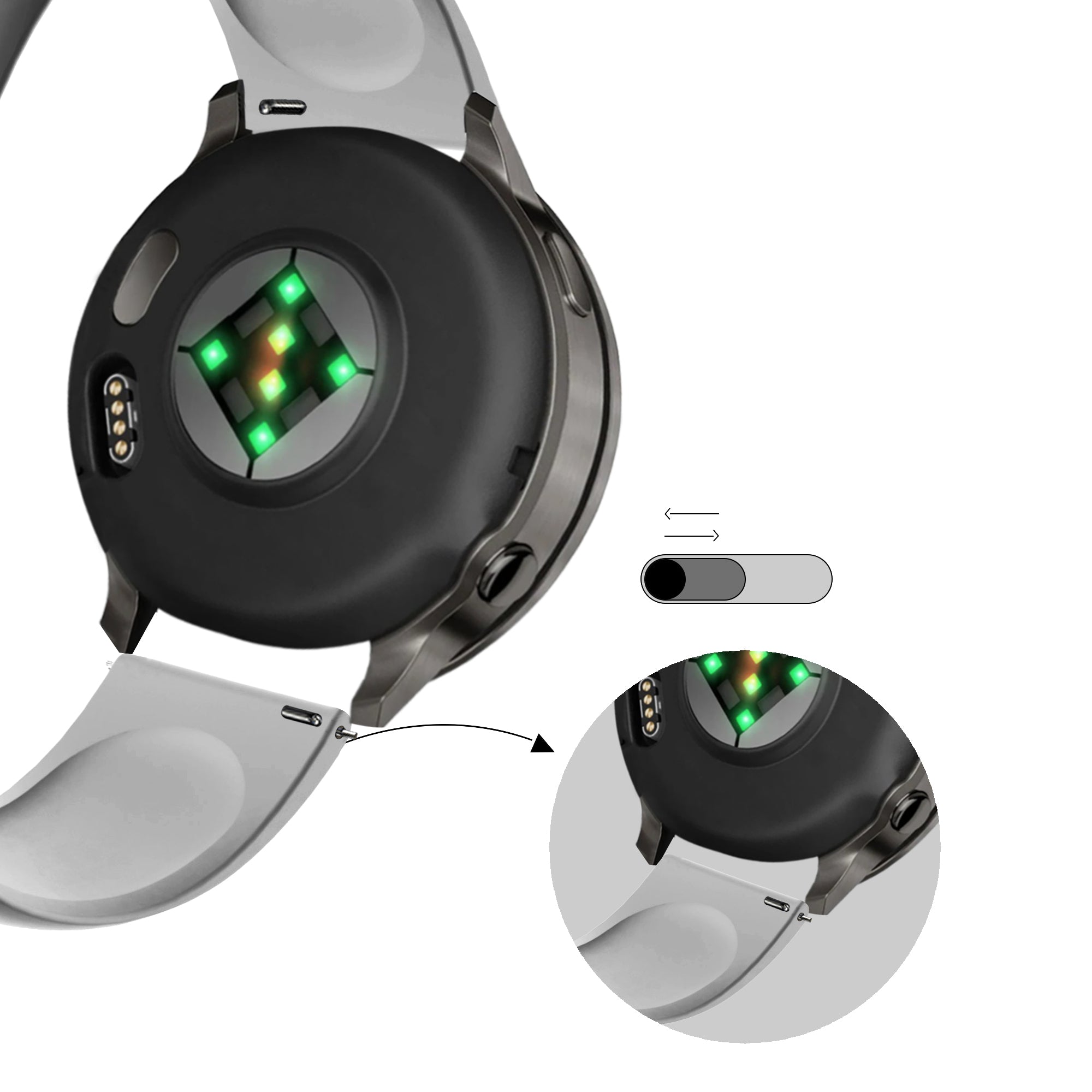 Bandz Garmin Forerunner 645 Sport Strap 'Deluxe' (Grey)