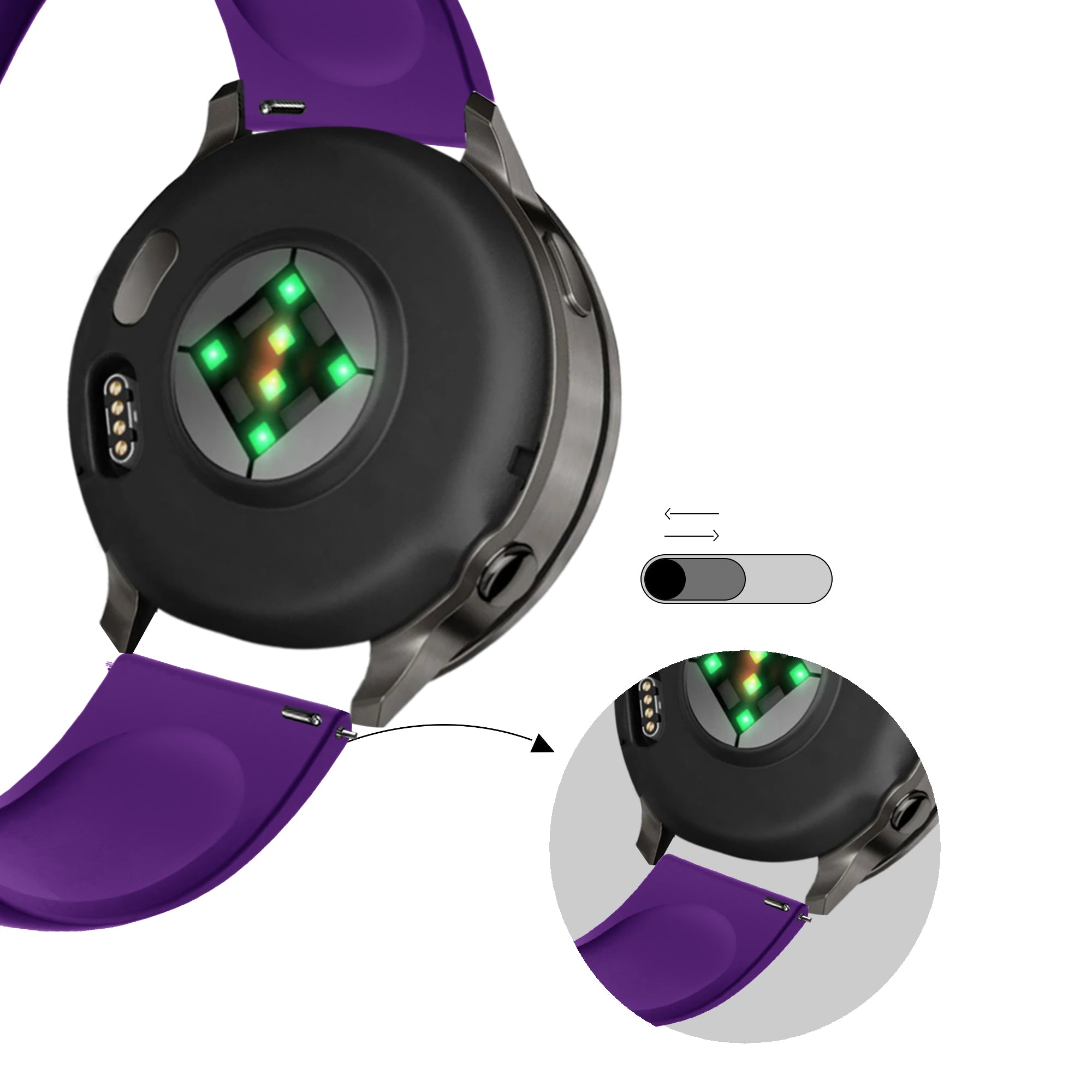 Bandz Garmin Forerunner 645 Sport Strap 'Deluxe' (Purple)