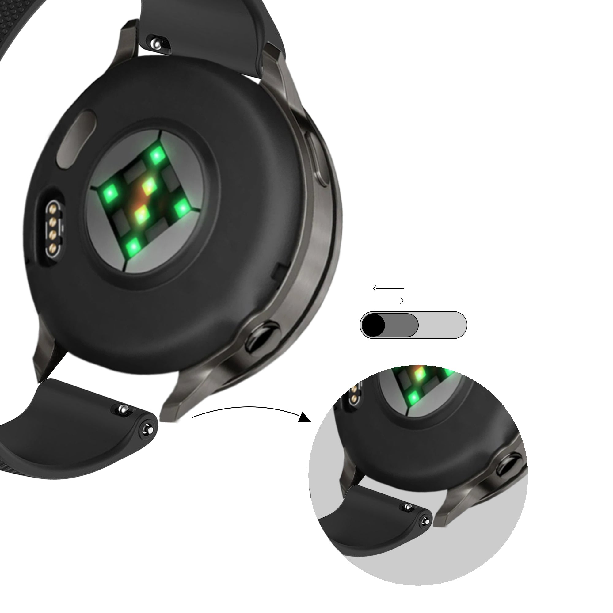 Bandz Garmin Forerunner 645 Silicone Strap 'Premium' (Black)