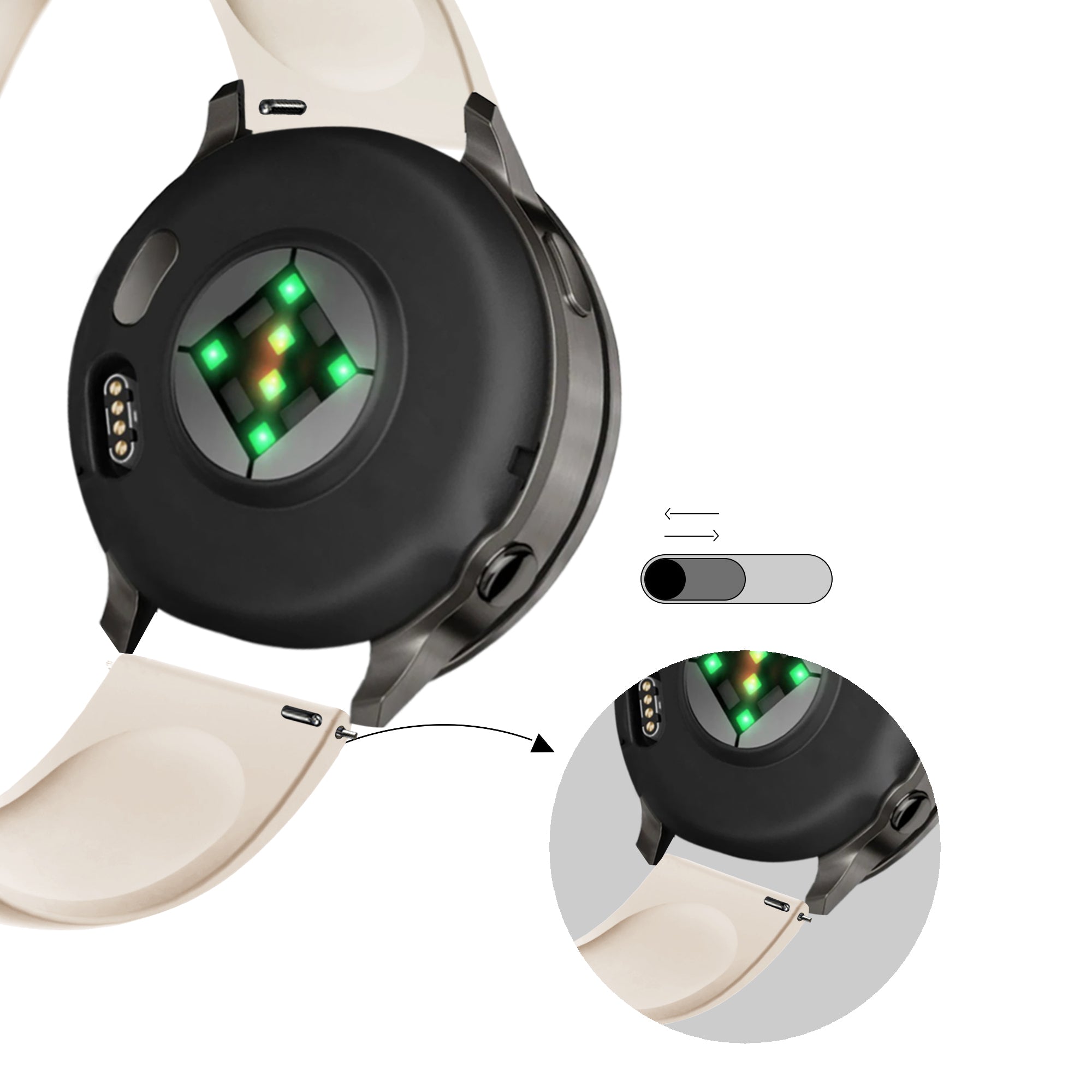 Bandz Garmin Bounce 2 Sport Strap 'Deluxe' (Starlight)