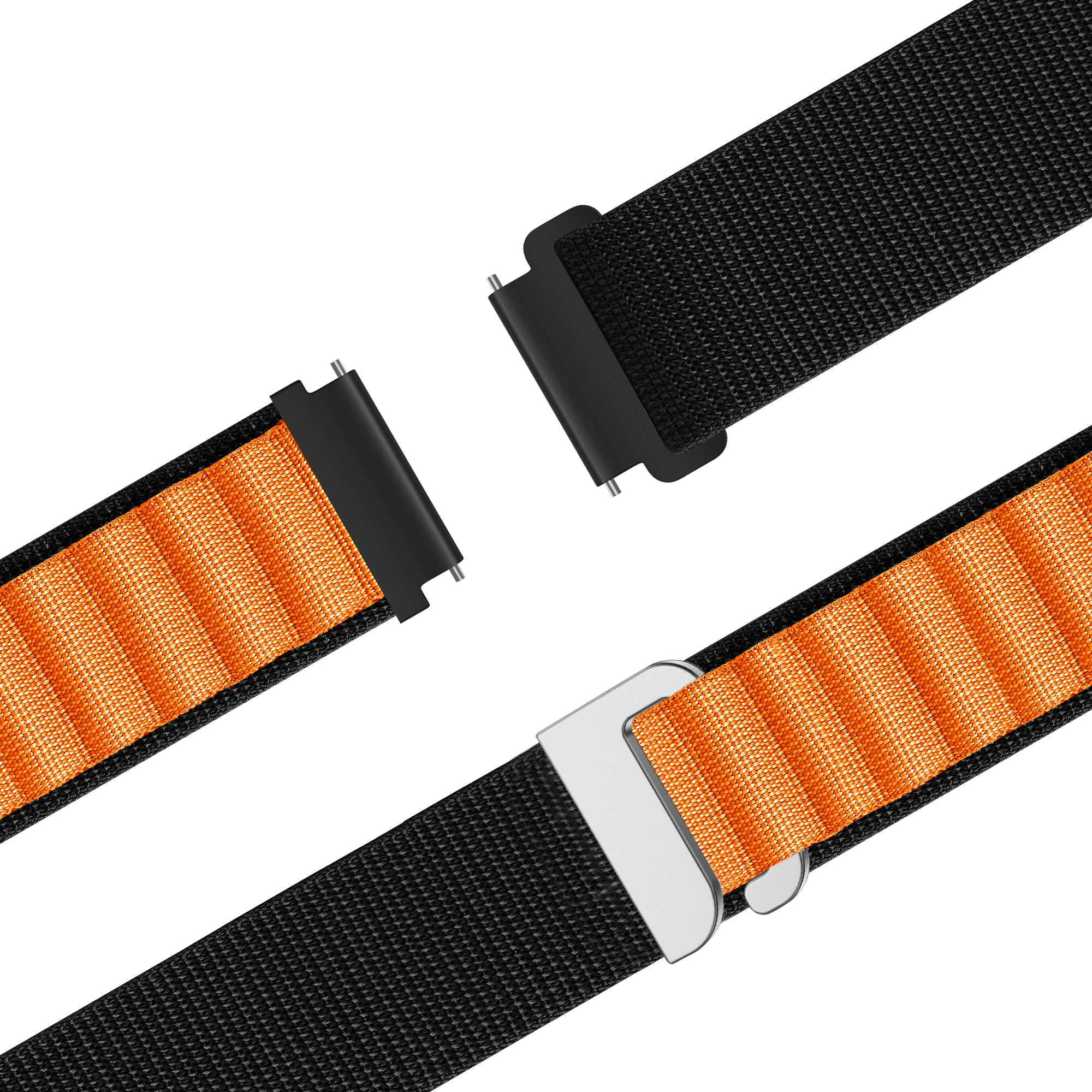Bandz Garmin Vivoactive 4 Alpine Nylon Strap (Black/Orange)