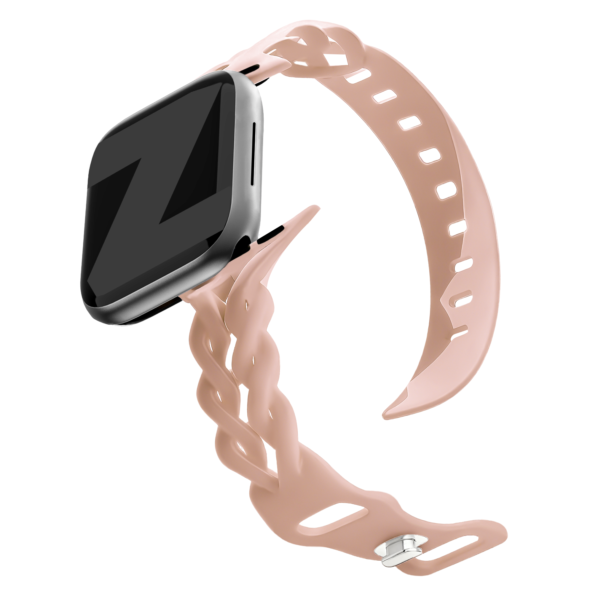 Bandz Apple Watch Silicone Strap 'Braided' (Pink Sand)