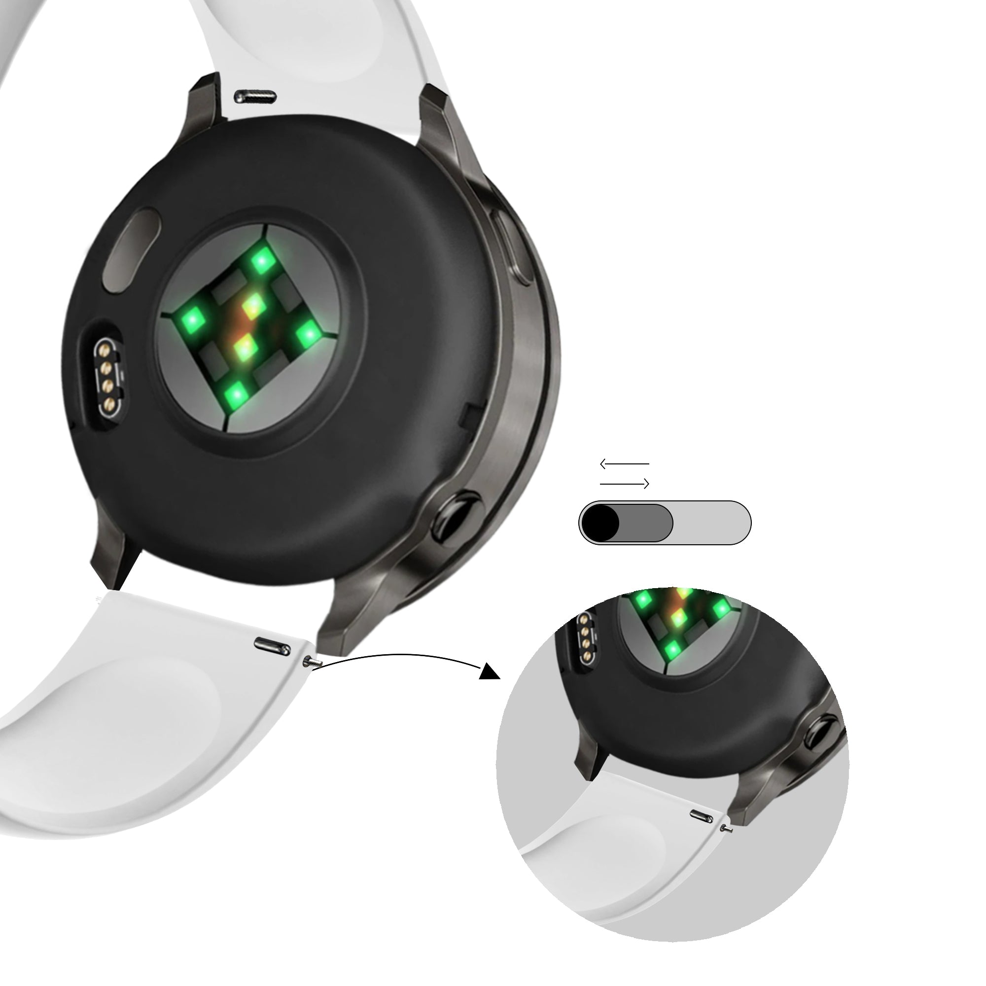 Bandz Garmin Bounce 2 Sport Strap 'Deluxe' (White)