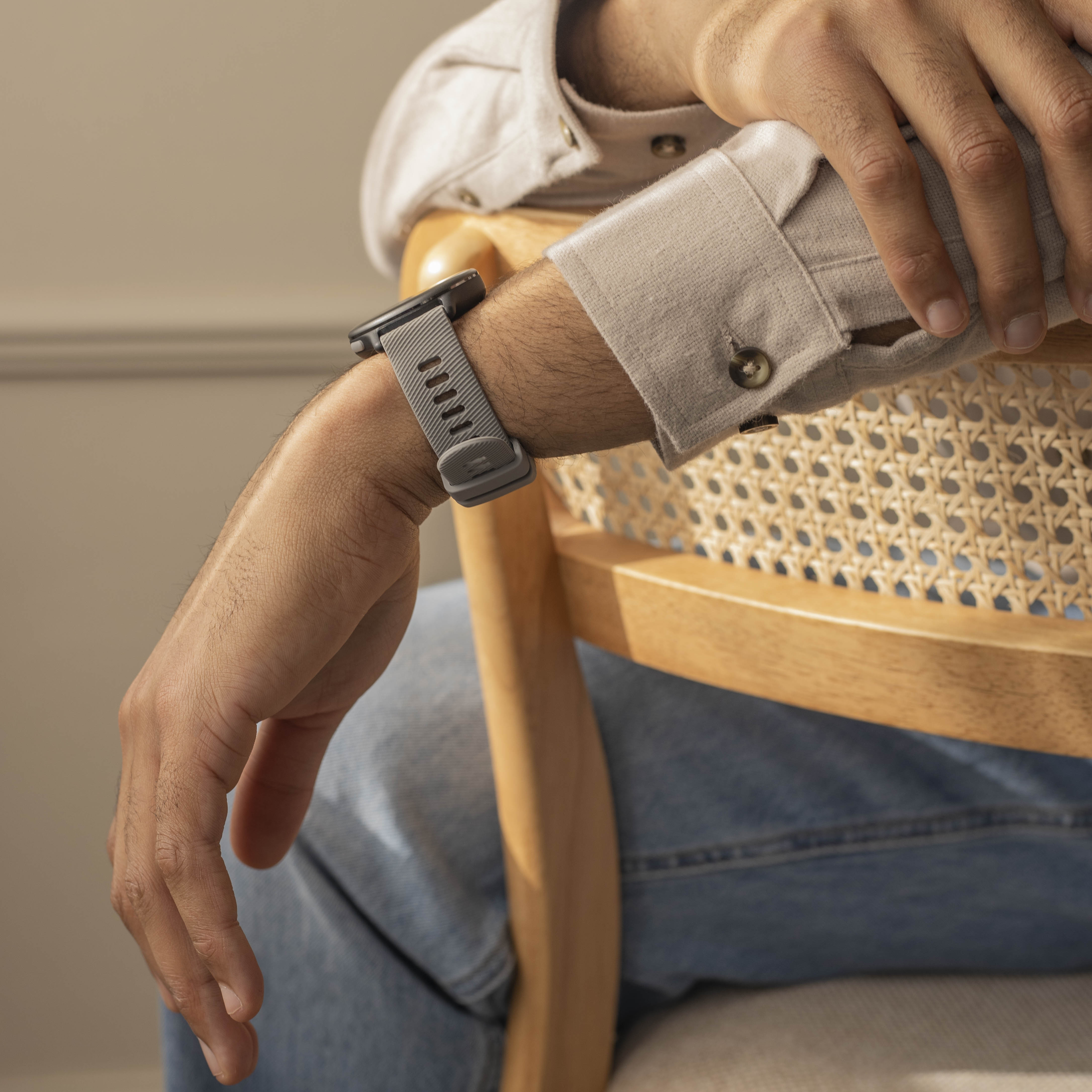 Garmin Vivomove HR Silikonarmband (Hellgrau)