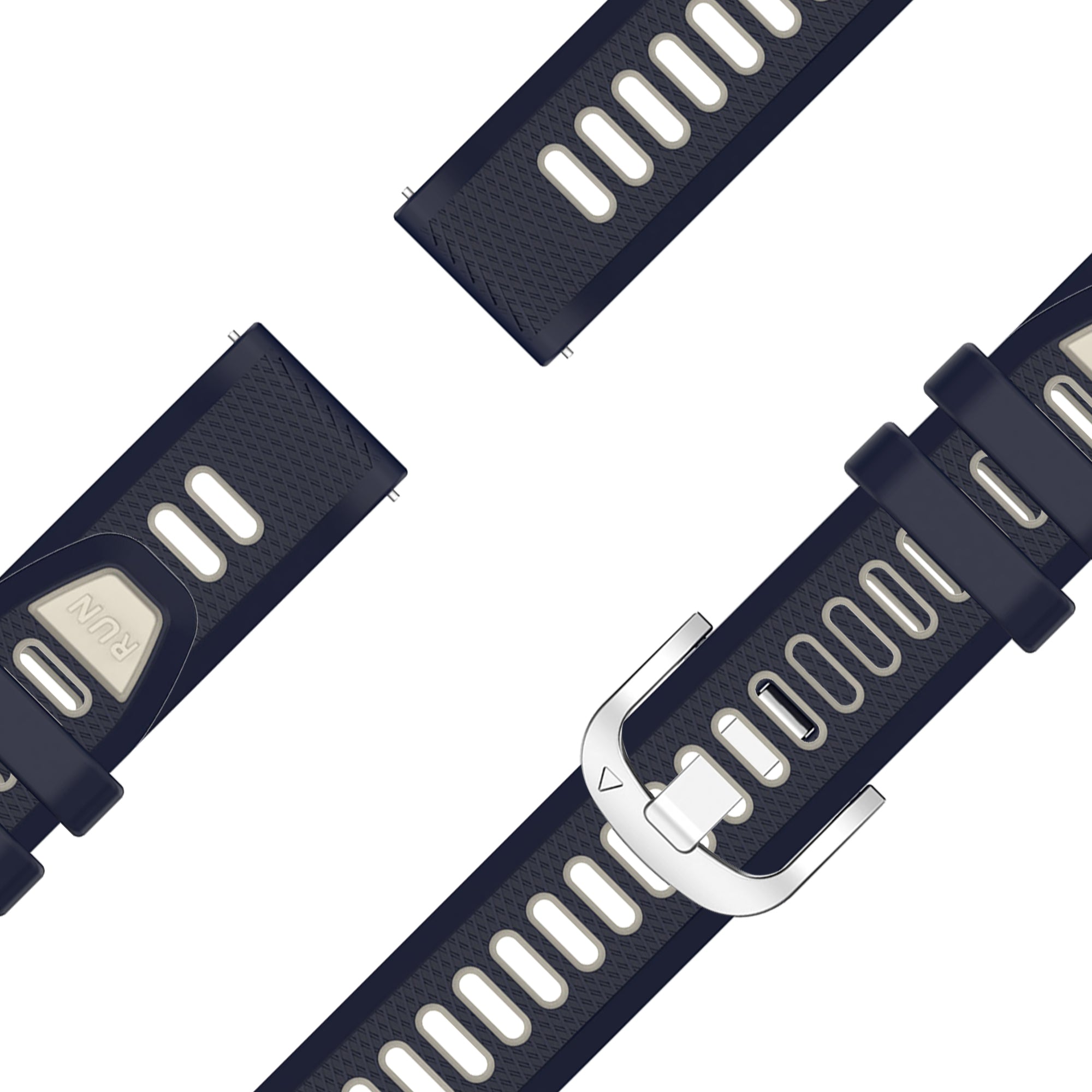 Bandz Garmin Forerunner 265s Sport Strap with Buckle (Dark Blue/Beige)