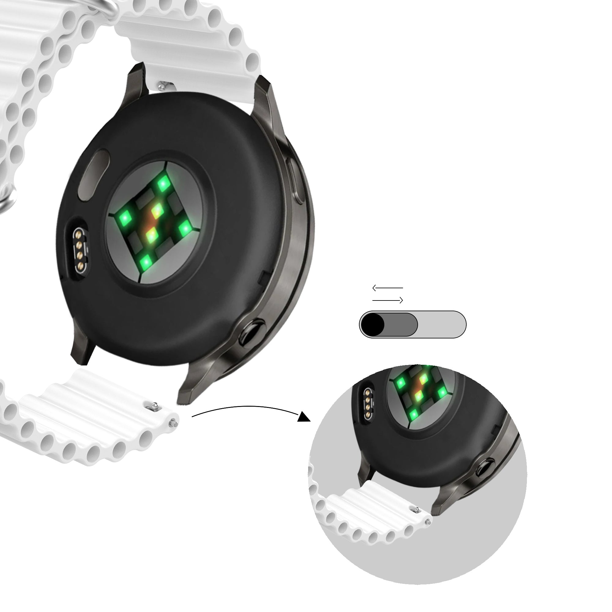 Bandz Garmin Bounce 2 Ocean Strap 'Classic' (White)