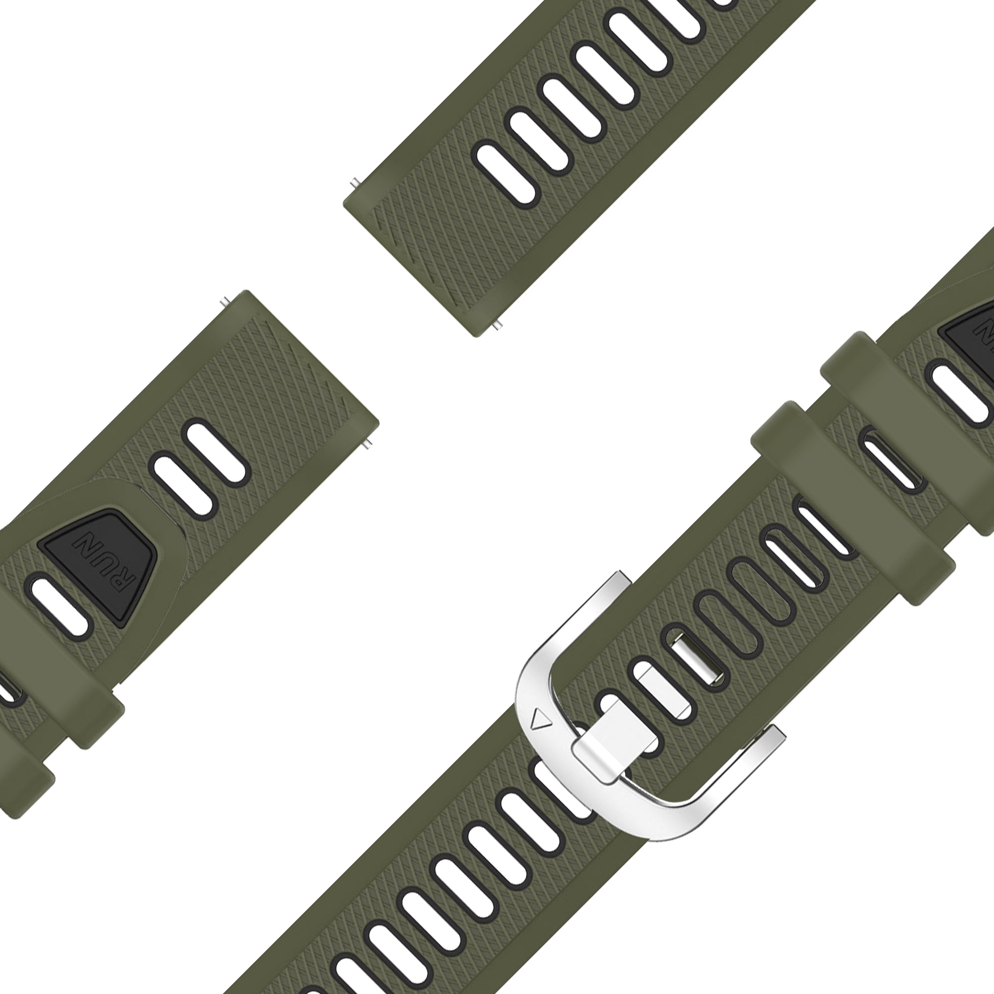 Bandz Garmin Forerunner 265s Sport Strap with Buckle (Olive Green/Black)