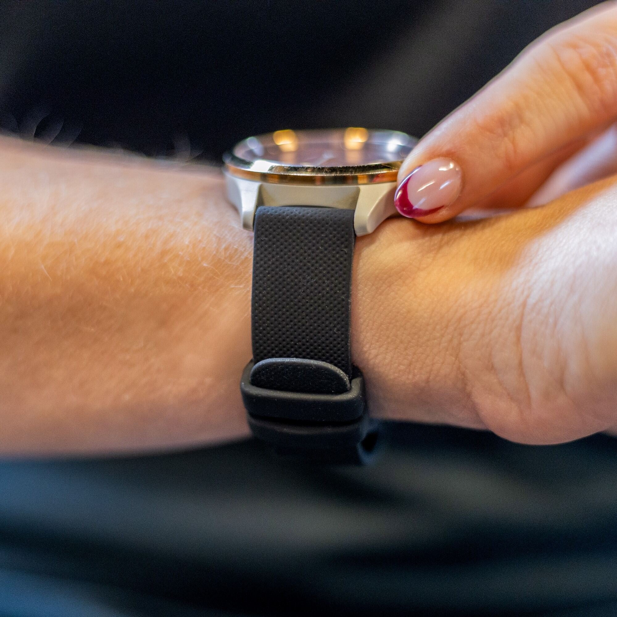 Uhrenarmband 18mm Silikon - Schnellverschluss (Schwarz)