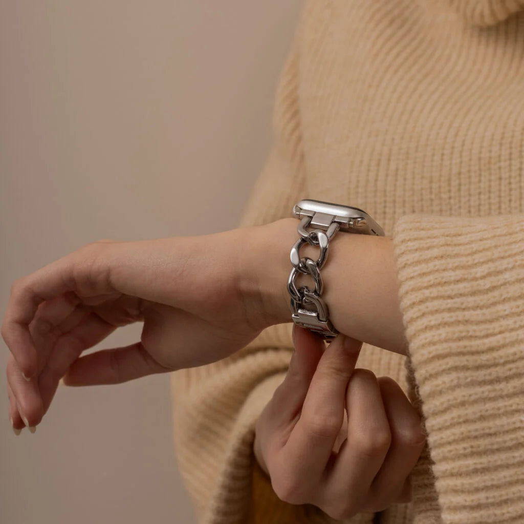 Apple Watch Stahlkettenband (Silber)