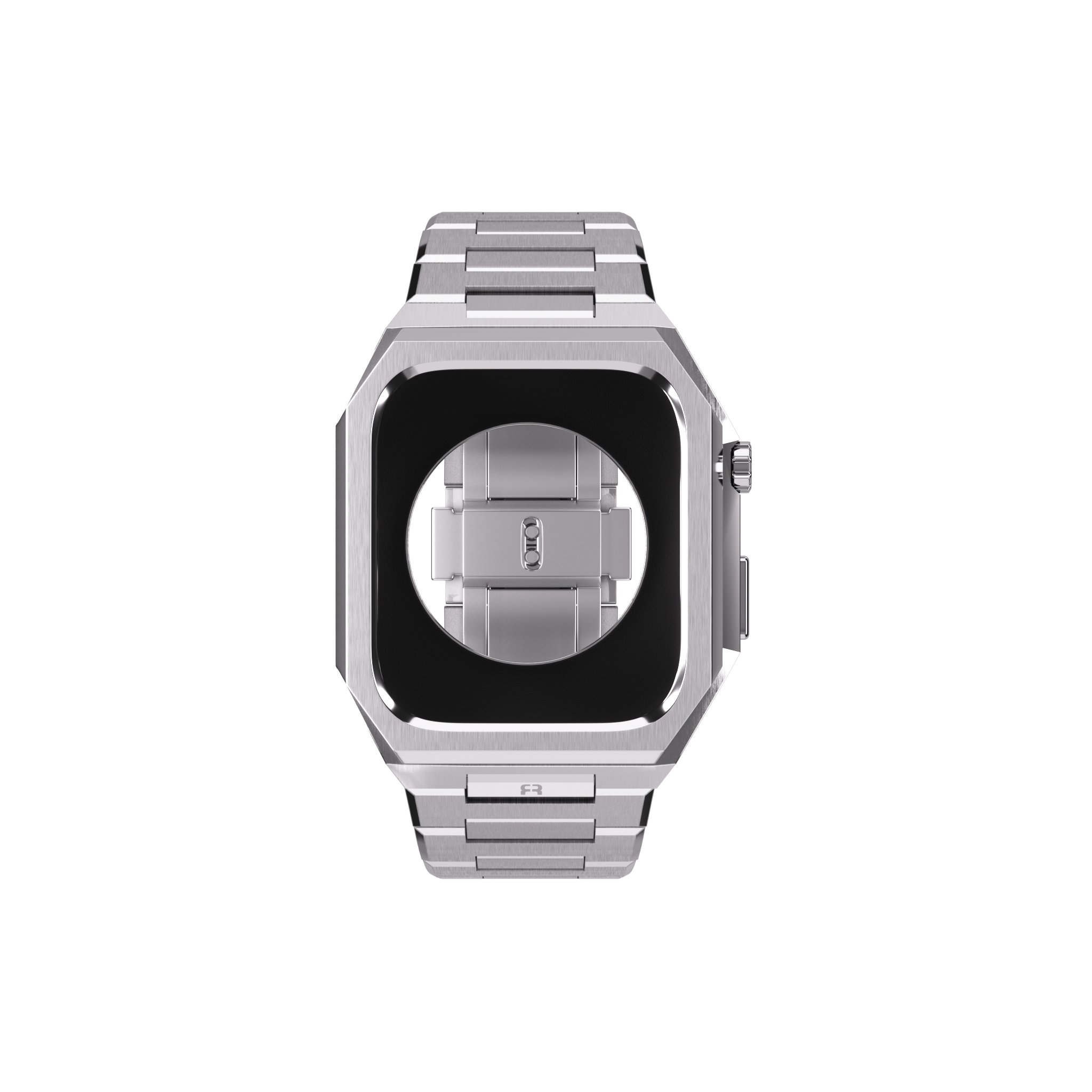 Reqior Apple Watch 45mm Hülle mit integriertem Stahlarmband 'Nautilus' (Silber)