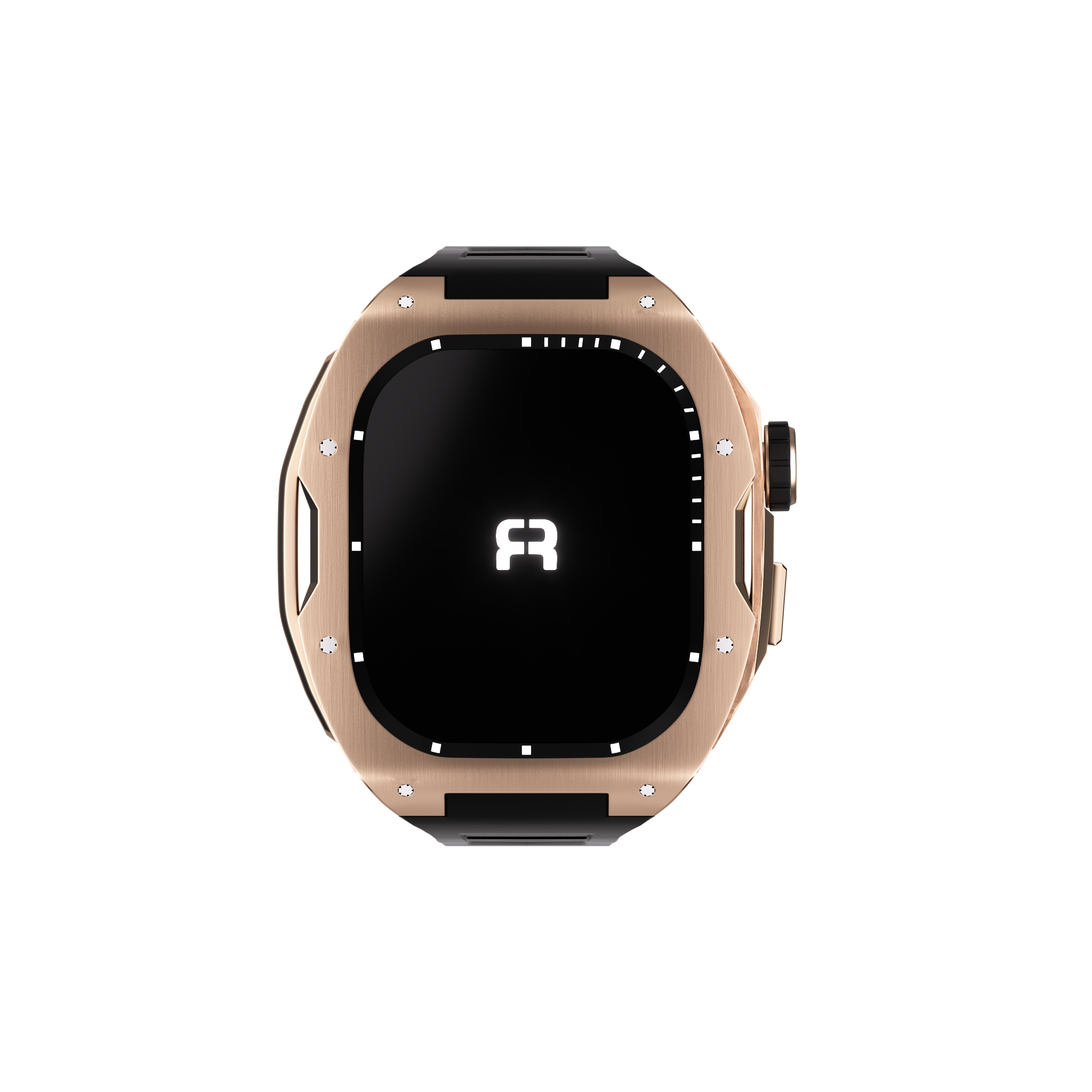 Reqior Apple Watch 45mm Case with Rubber Strap (Rose Gold)