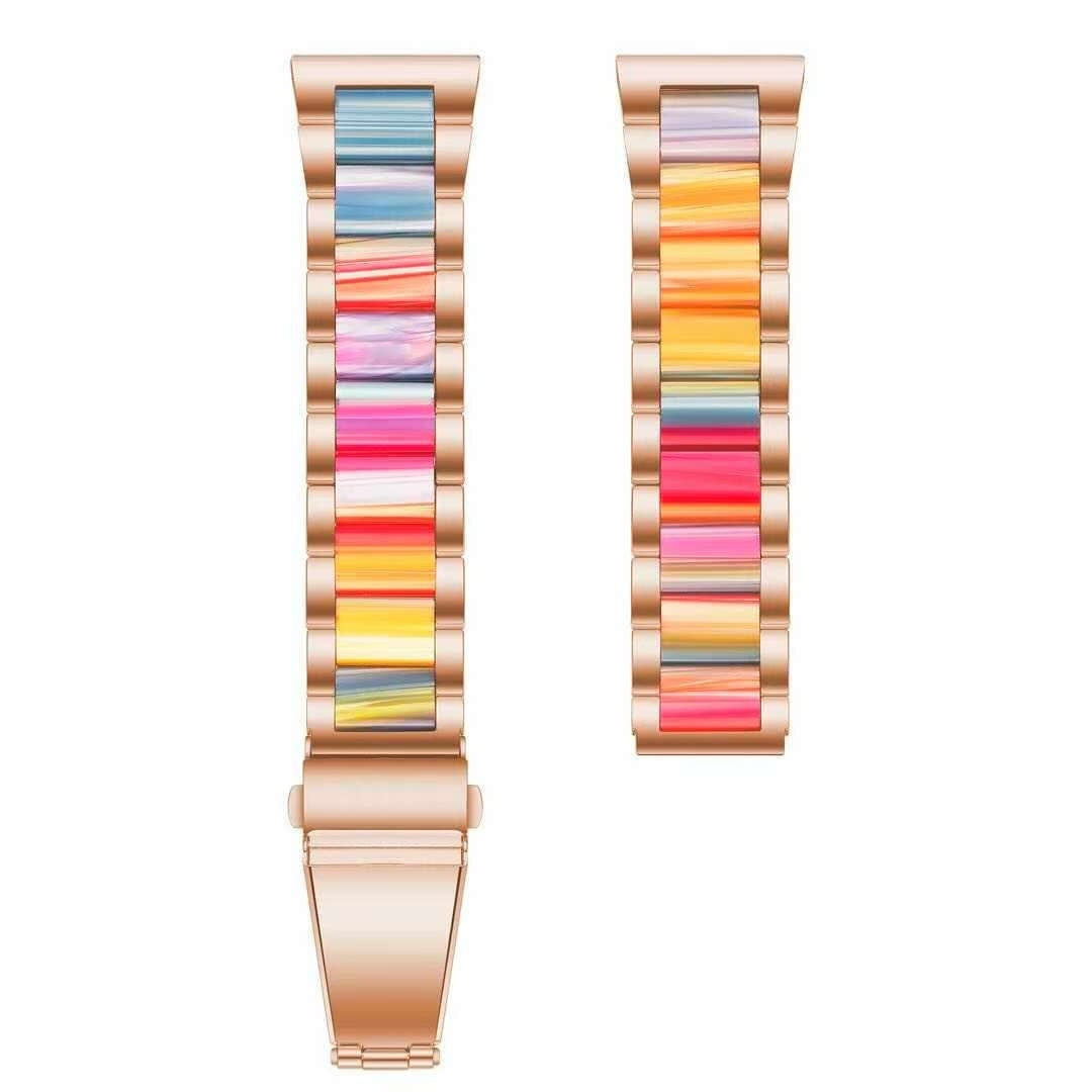 Amazfit Active Stahl-Kunstharz Armband (Roségold/Mehrfarbig)