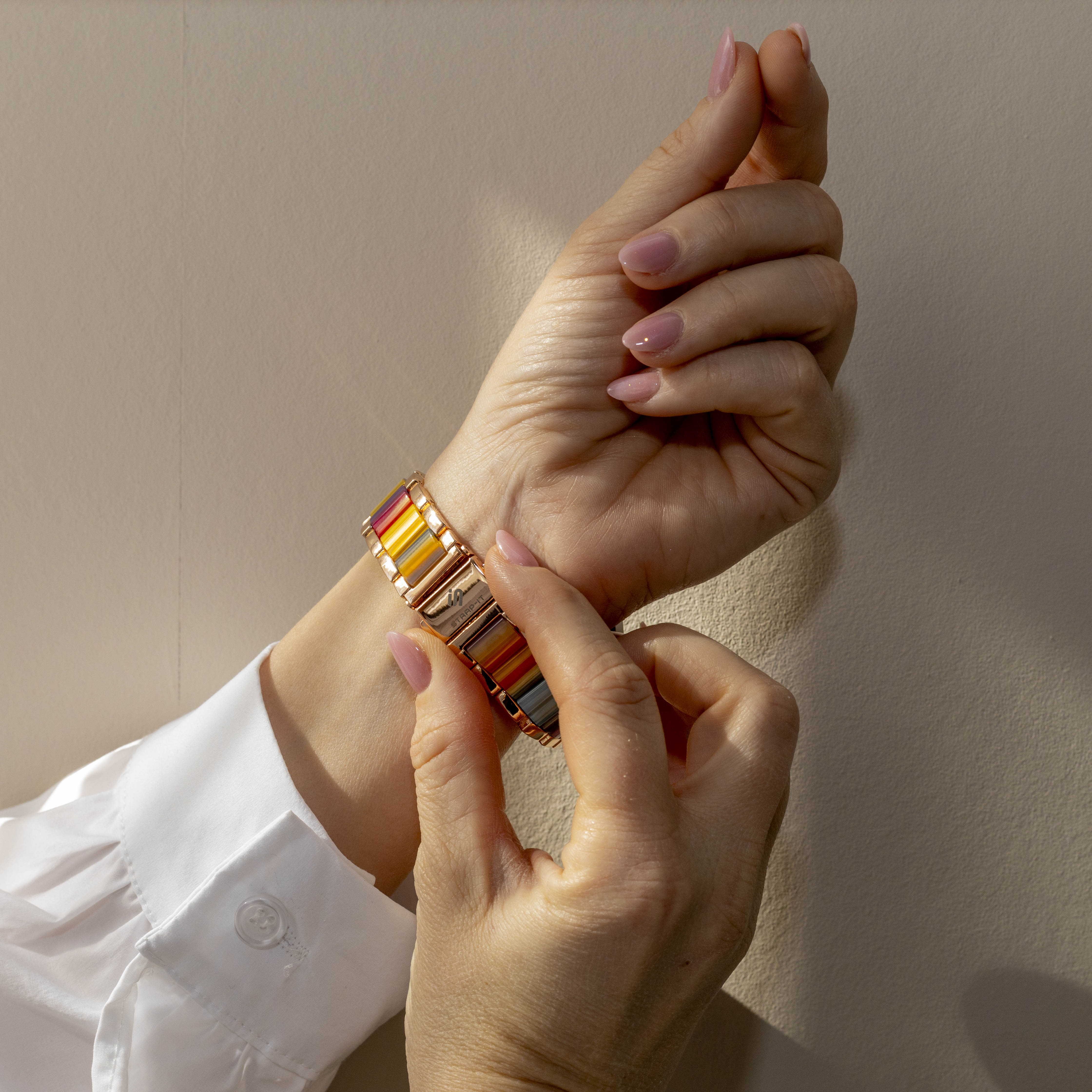 Xiaomi Amazfit GTS 2 ResinStahlarmband (Roségold/Bunt)