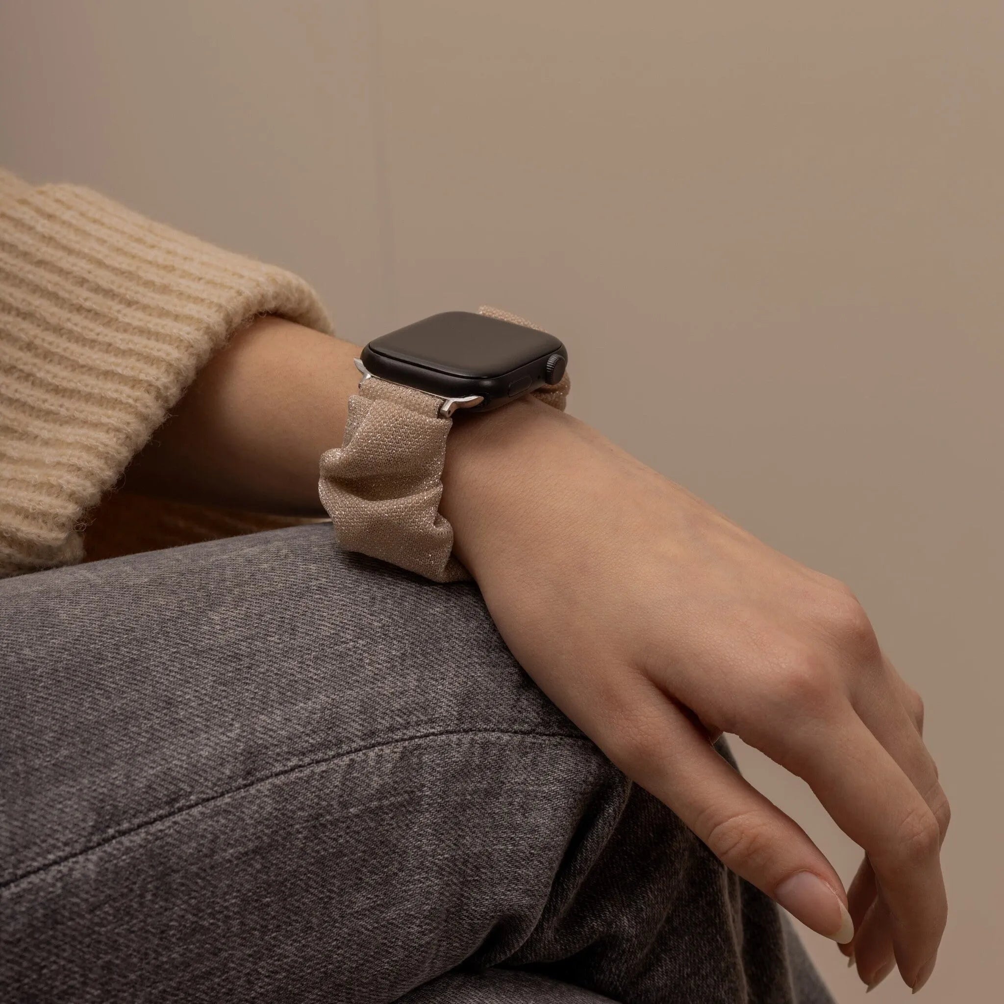 Correa elástica Apple Watch (beige brillante)