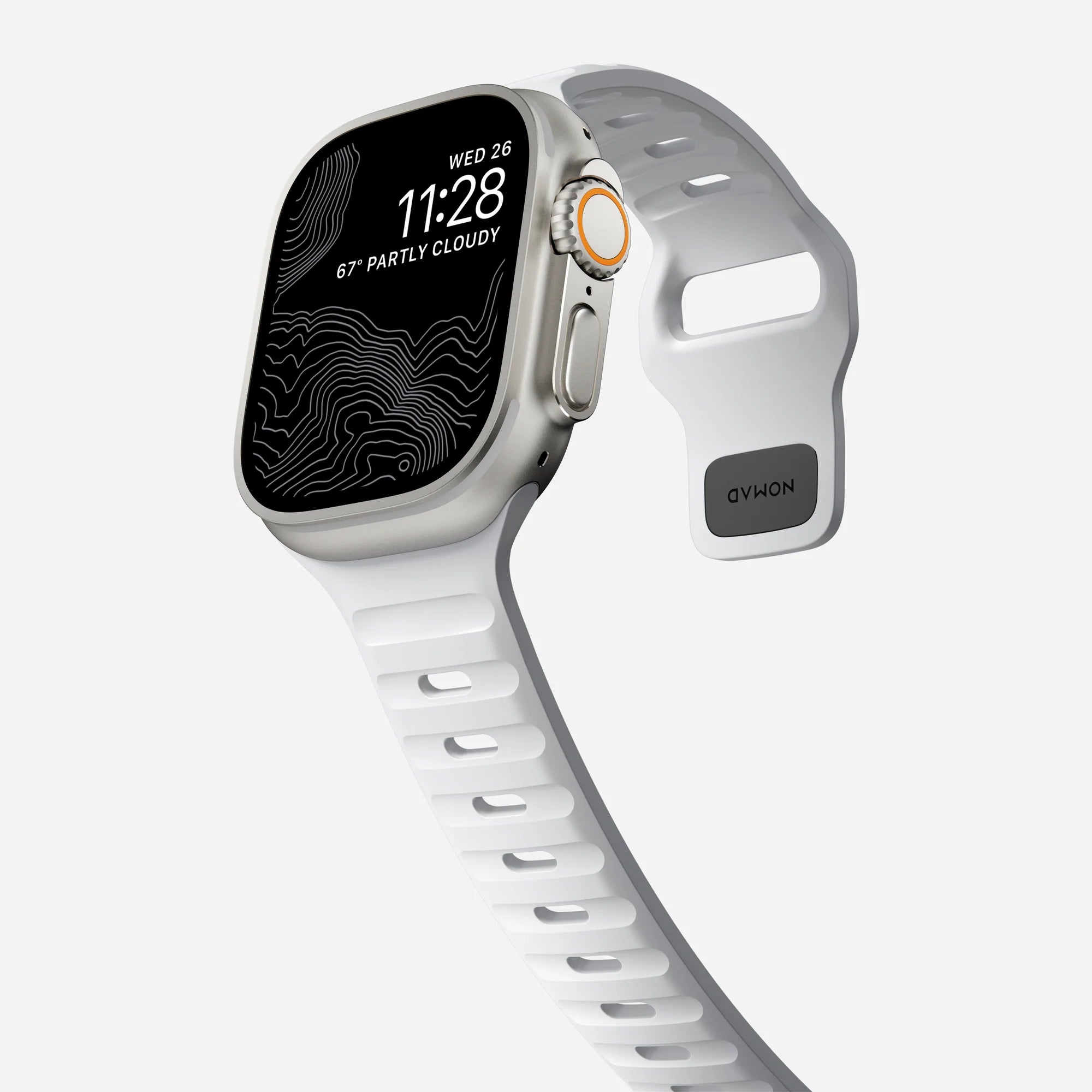 Nomad Sport Apple Watch Silikonarmband (Weiß)