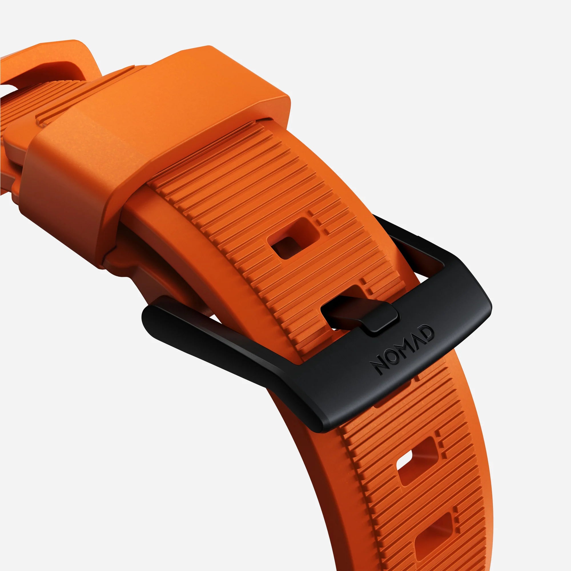 Nomad Rugged Apple Watch Silikonarmband (Schwarz/Ultra Orange)