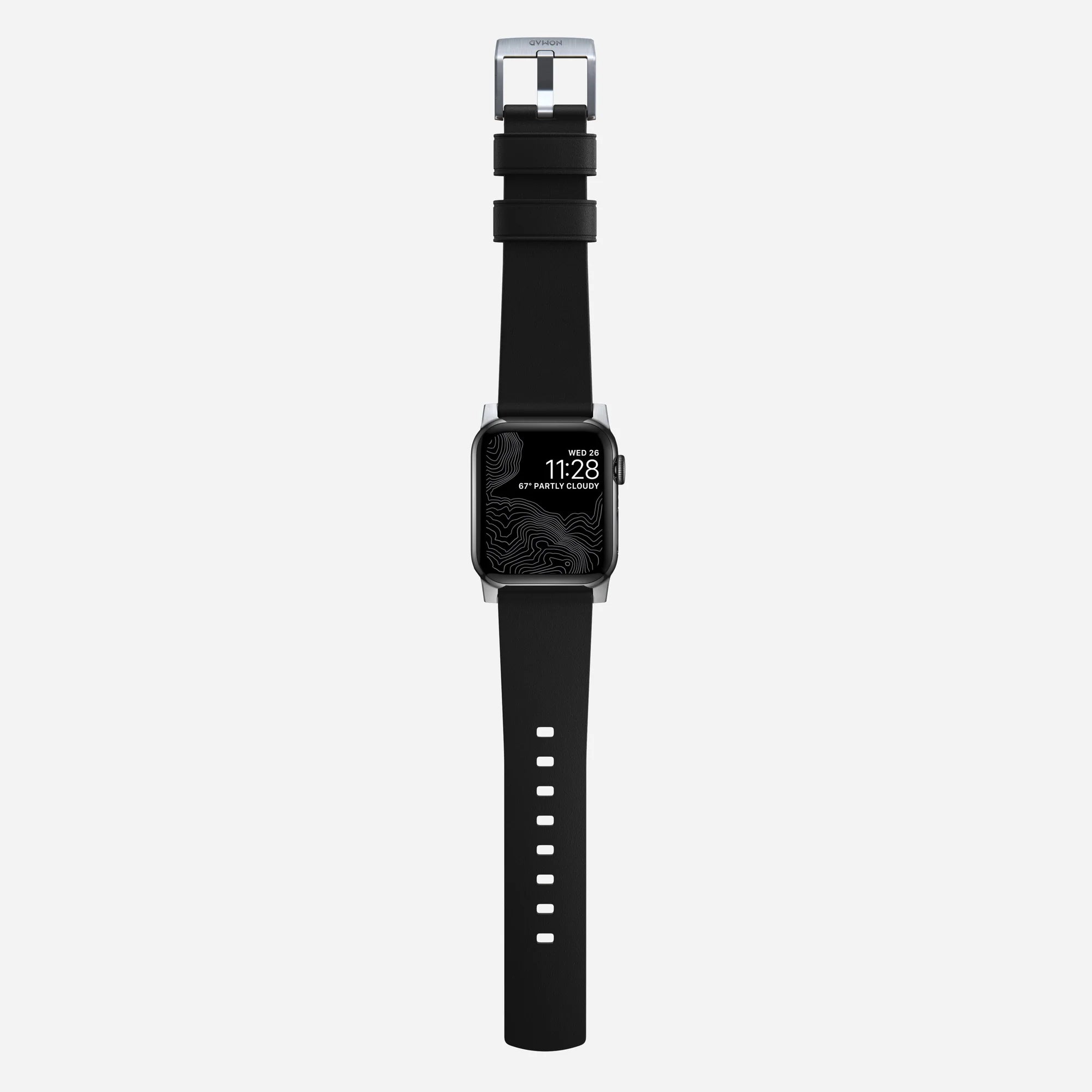 Nomad Active Pro Apple Watch Hybrid-Armband (Schwarz/Silber)