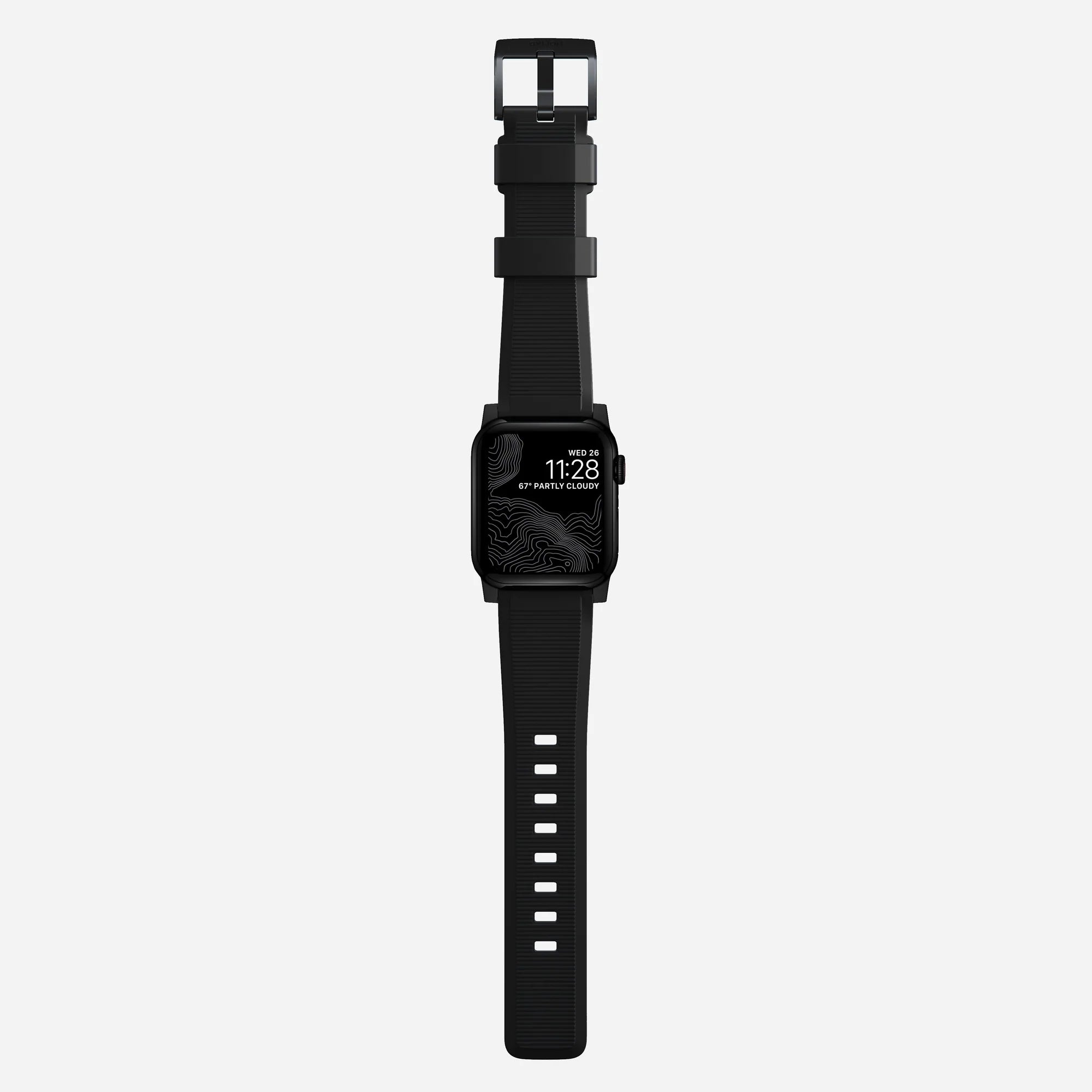 Nomad Rugged Apple Watch Silikonarmband (Schwarz)