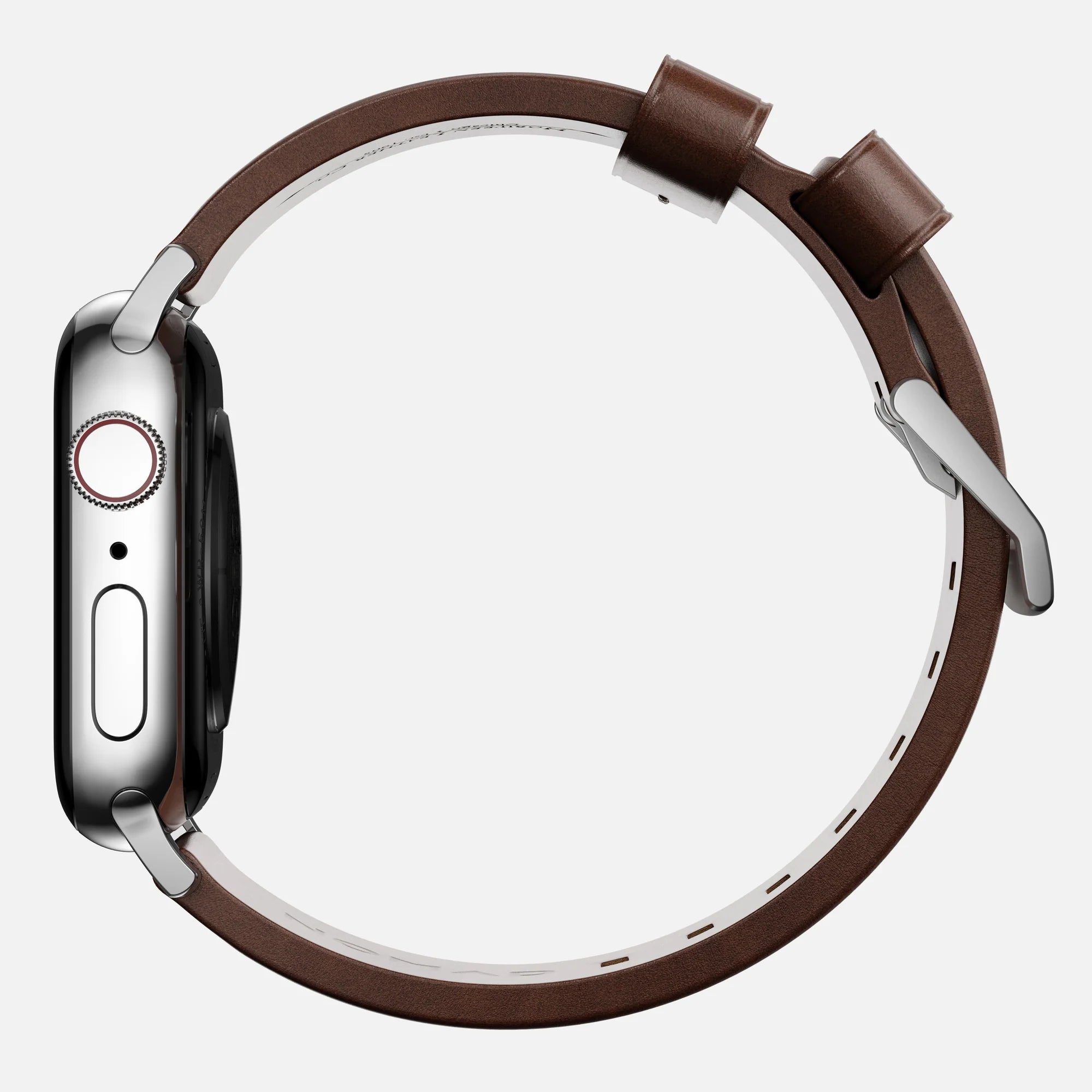 Nomad Modern Apple Watch Lederarmband (Braun/Silber)