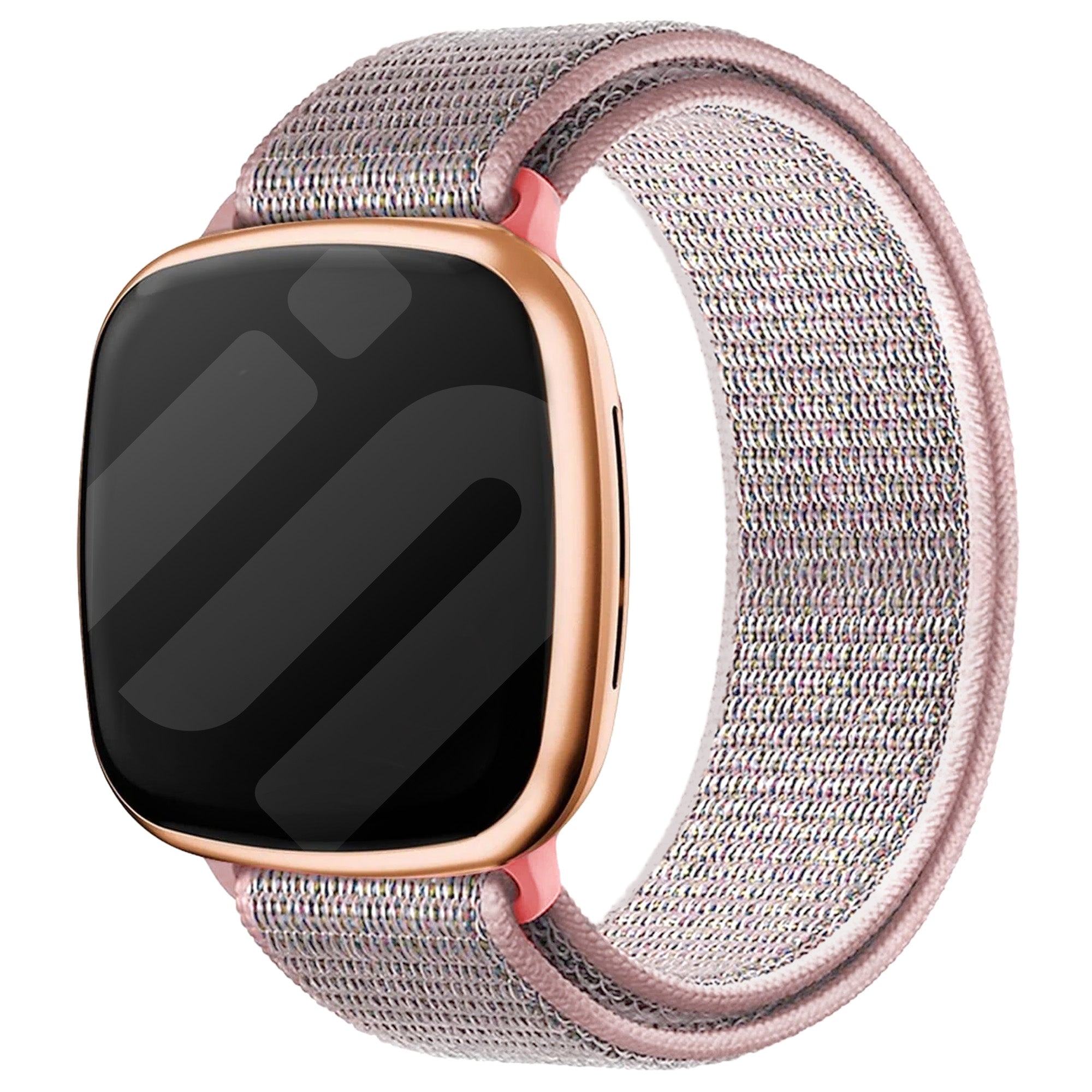 Fitbit Sense Nylon Strap (Grey/Pink)