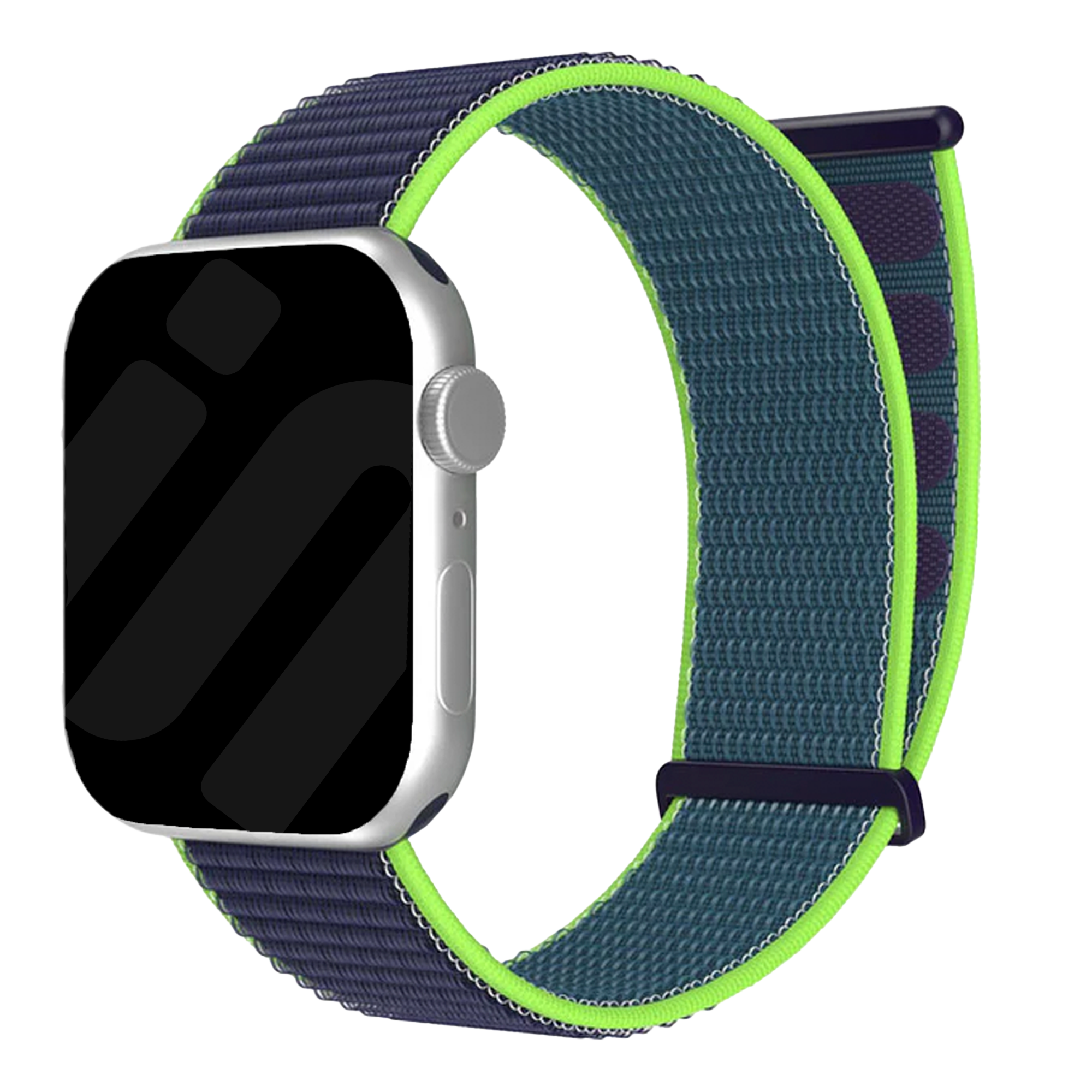 Apple Watch Nylon Loop Strap (Dark Blue/Lime)