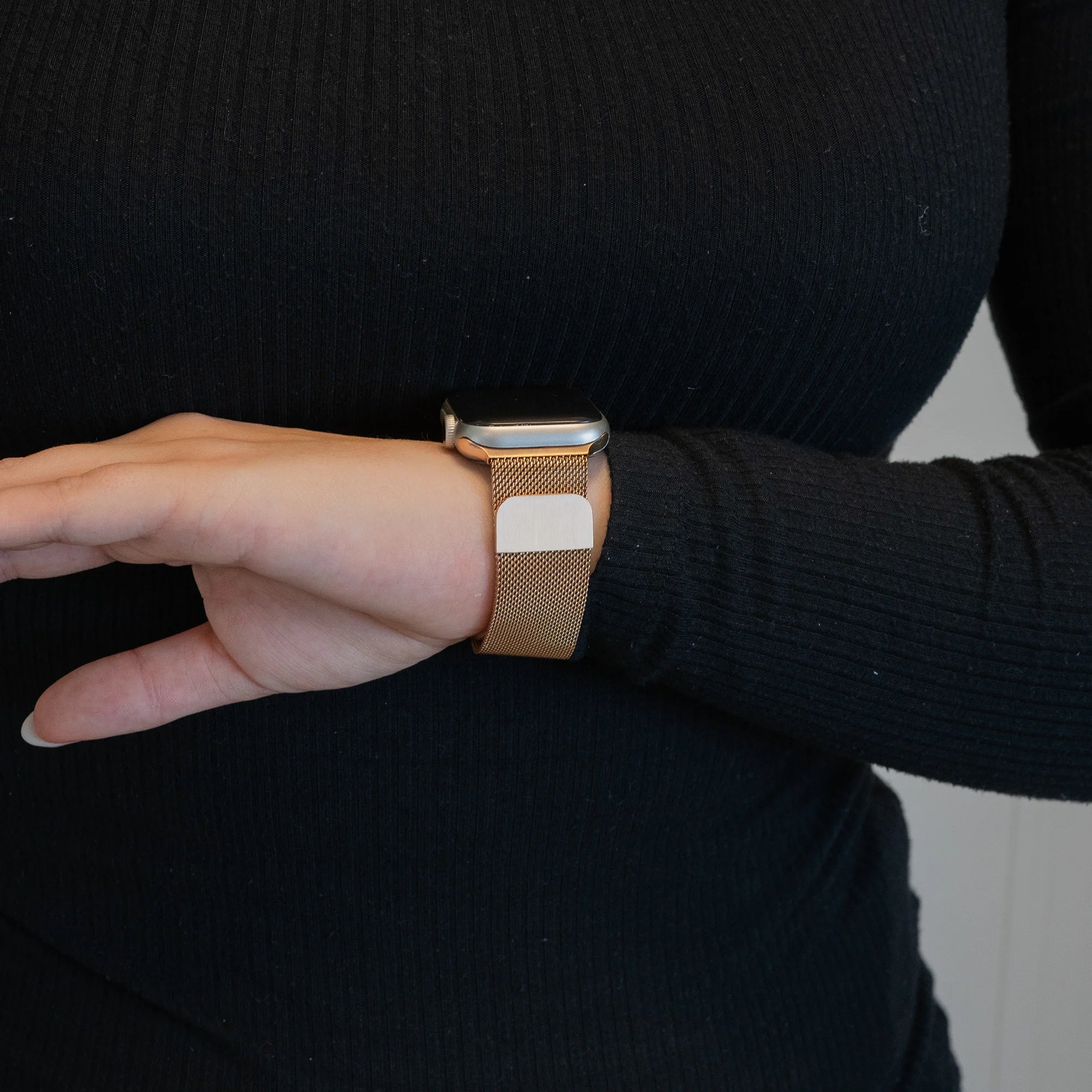 Bandz Apple Watch Milanese Loop Armband (Roségold)