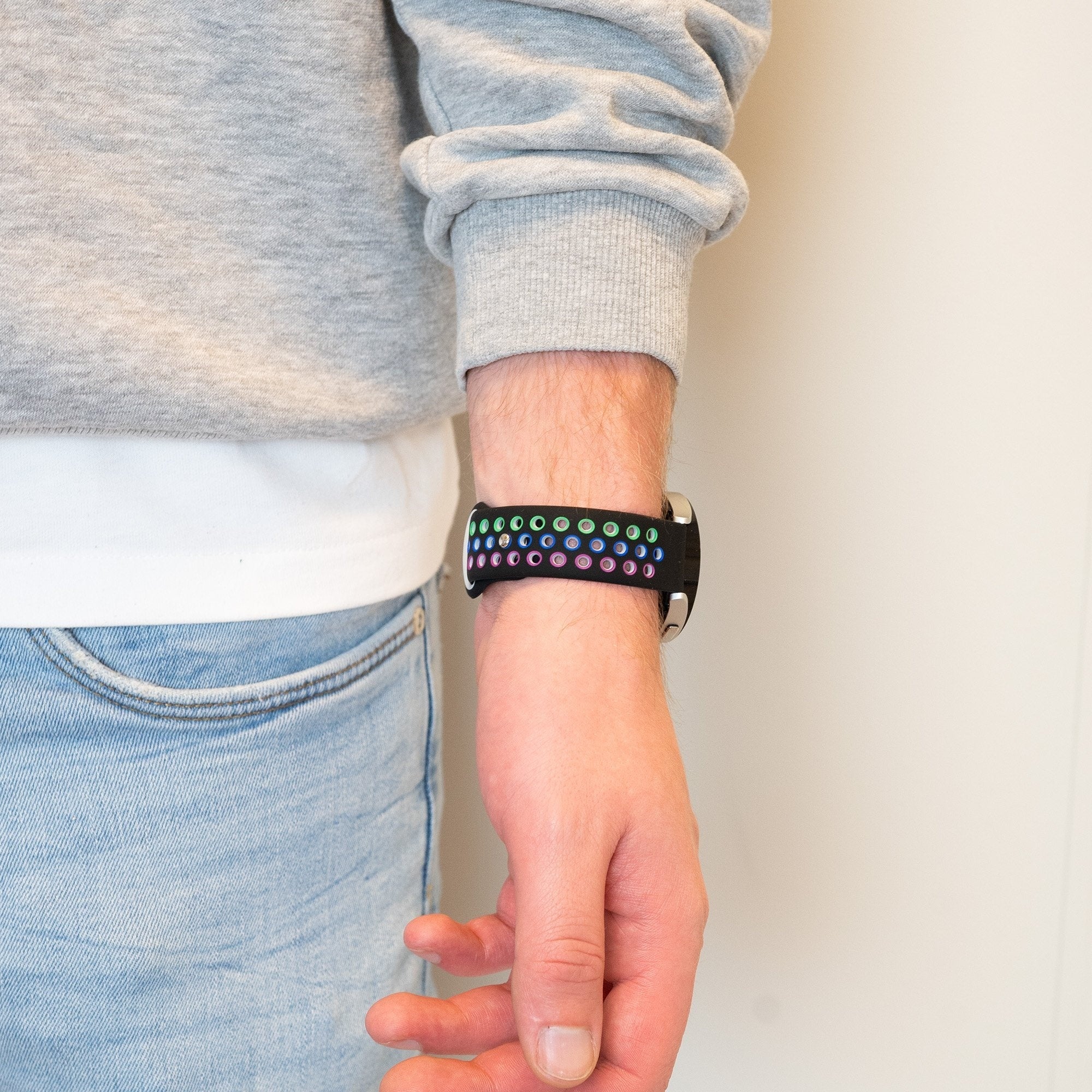 Bandz Correa depotiva 'Deluxe' Coros Apex 42mm (negro/arcoiris)