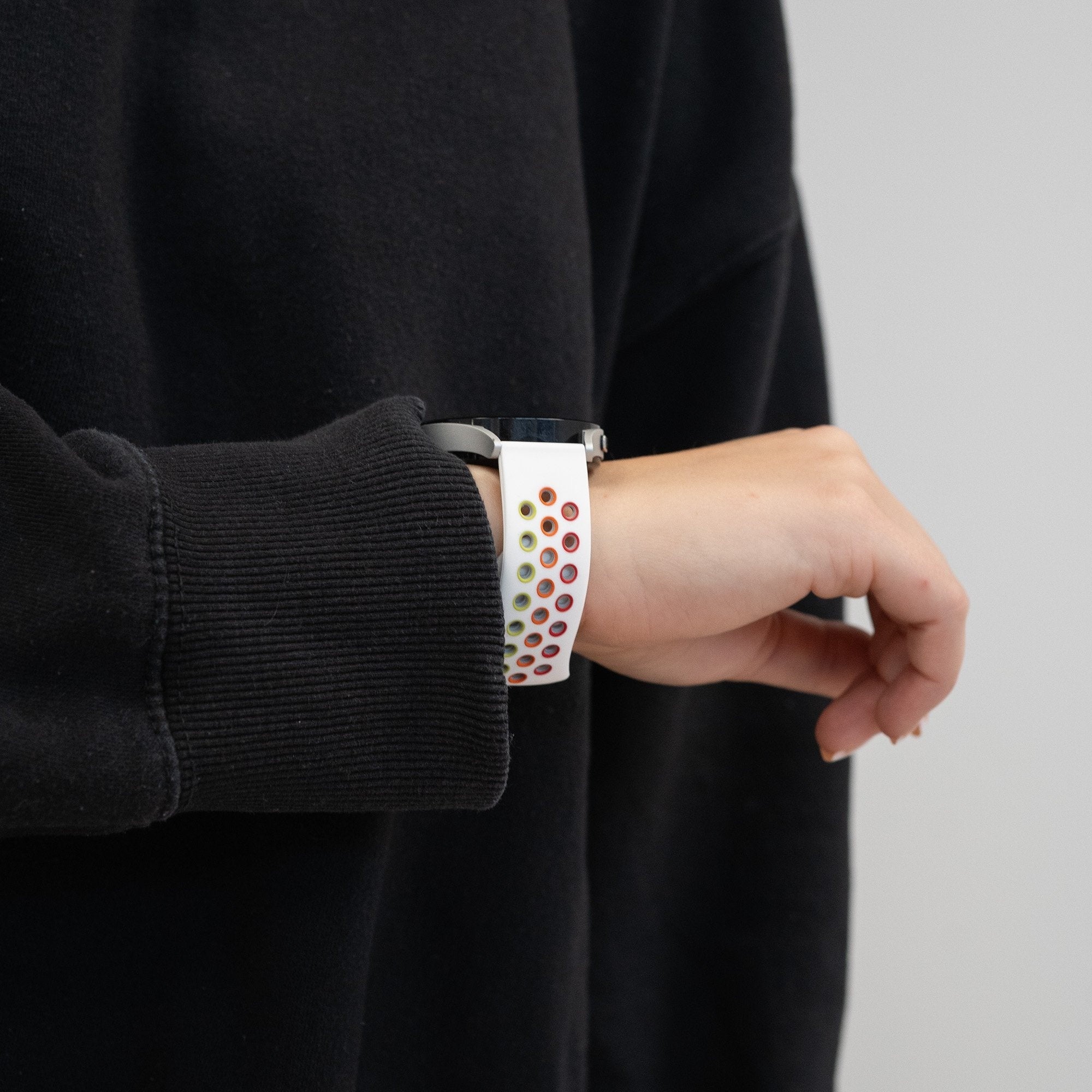 Bandz Coros Apex 42mm Sport Strap 'Deluxe' (White/Rainbow)