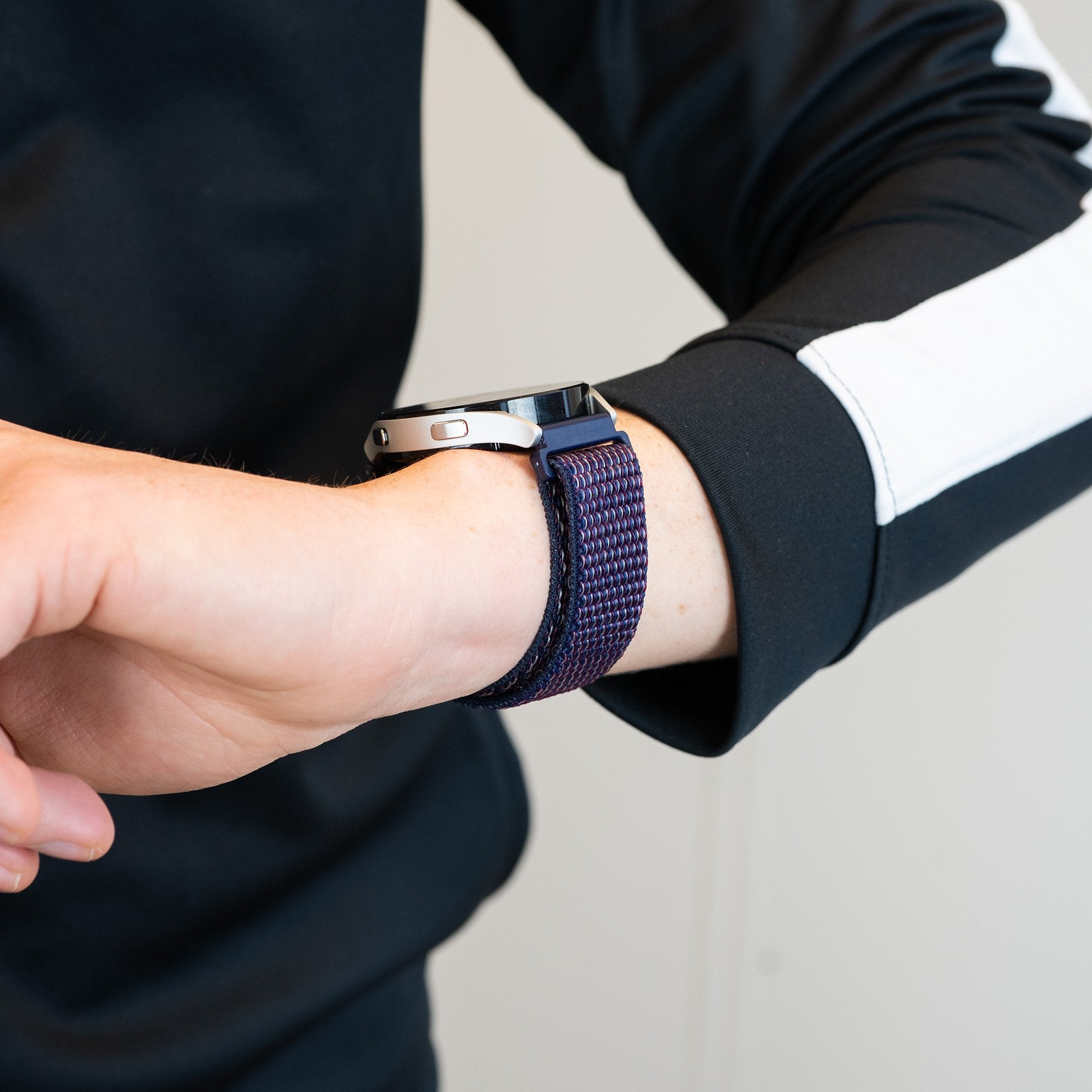 Bandz Garmin Forerunner 265 Nylon Loop Armband (Indigo Blau)