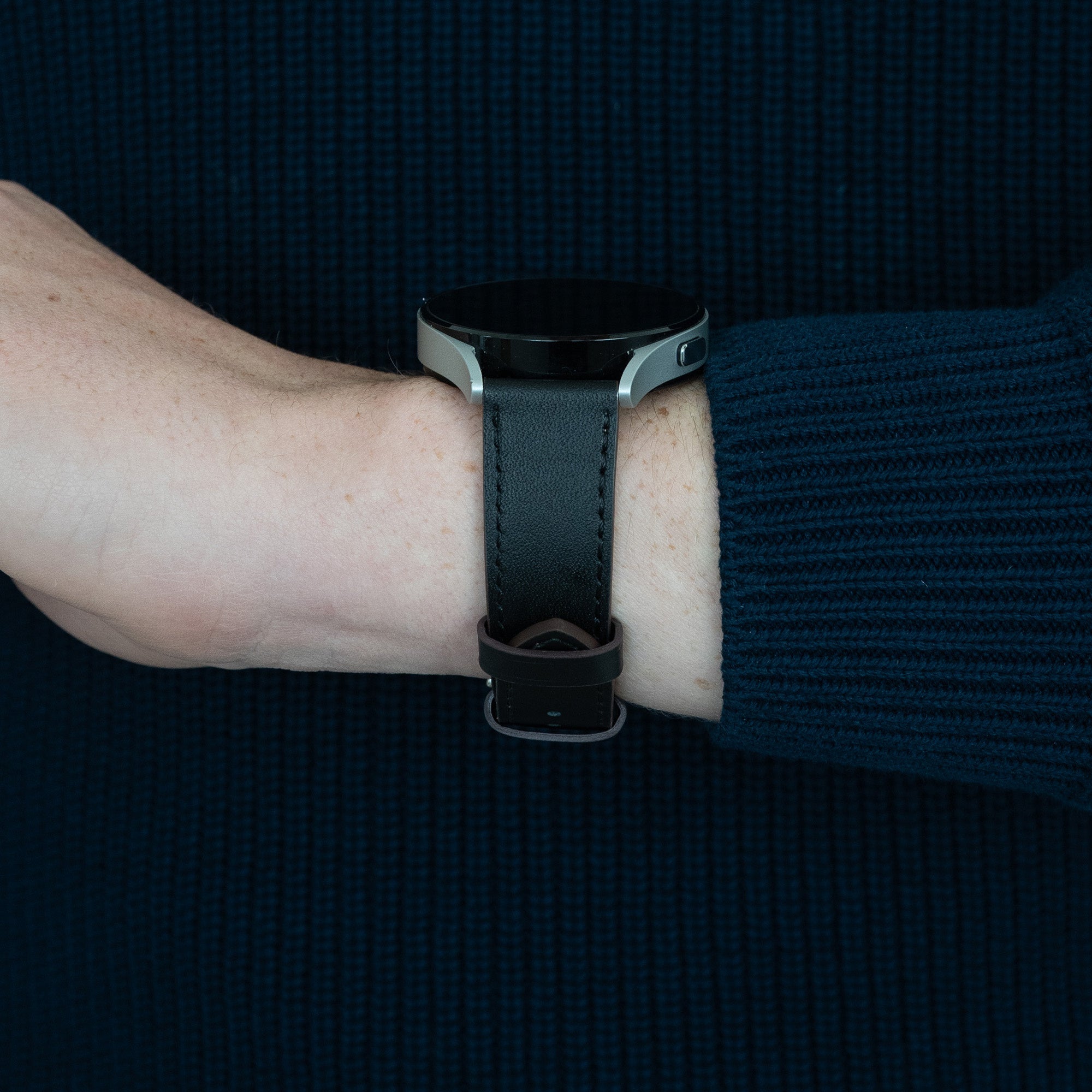 Bandz Amazfit Bip 6 Leather Strap 'Deluxe' (Black)