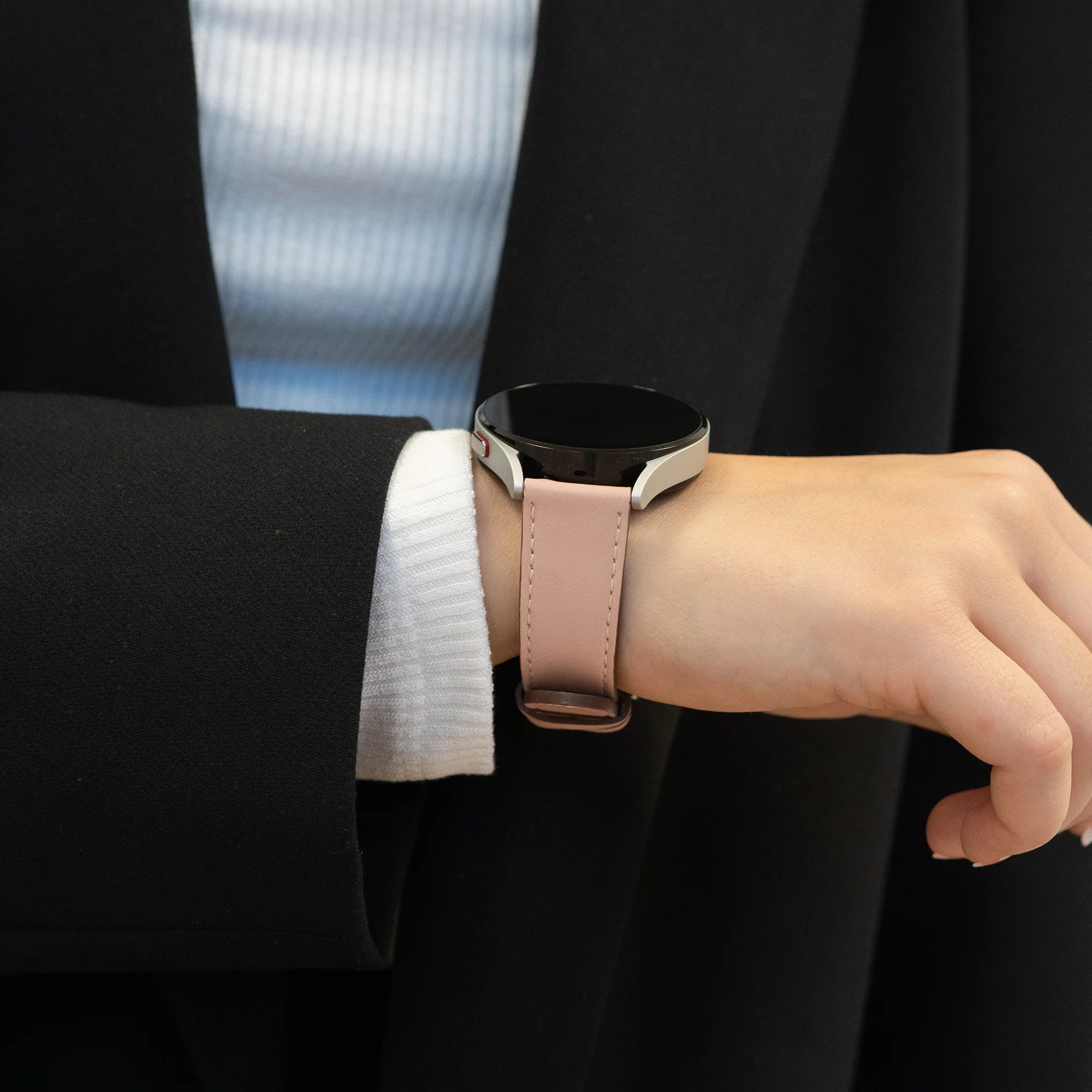 Bandz Samsung Galaxy Watch 6 40mm Leather Strap 'Deluxe' (Pink)