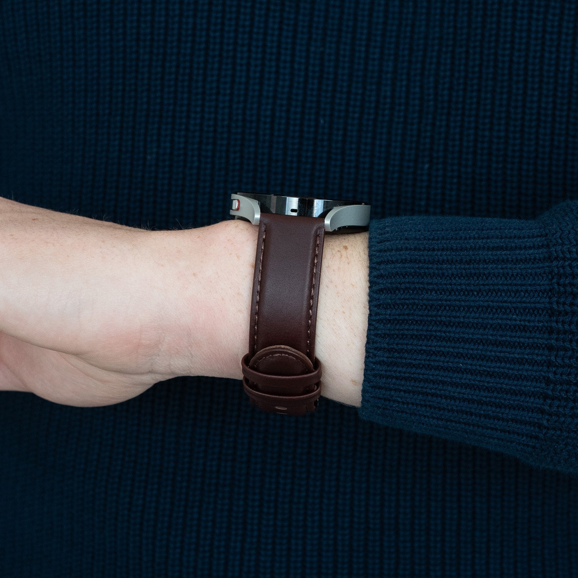 Bandz Amazfit GTS 3 Leather Strap 'Classic' (Dark Brown)