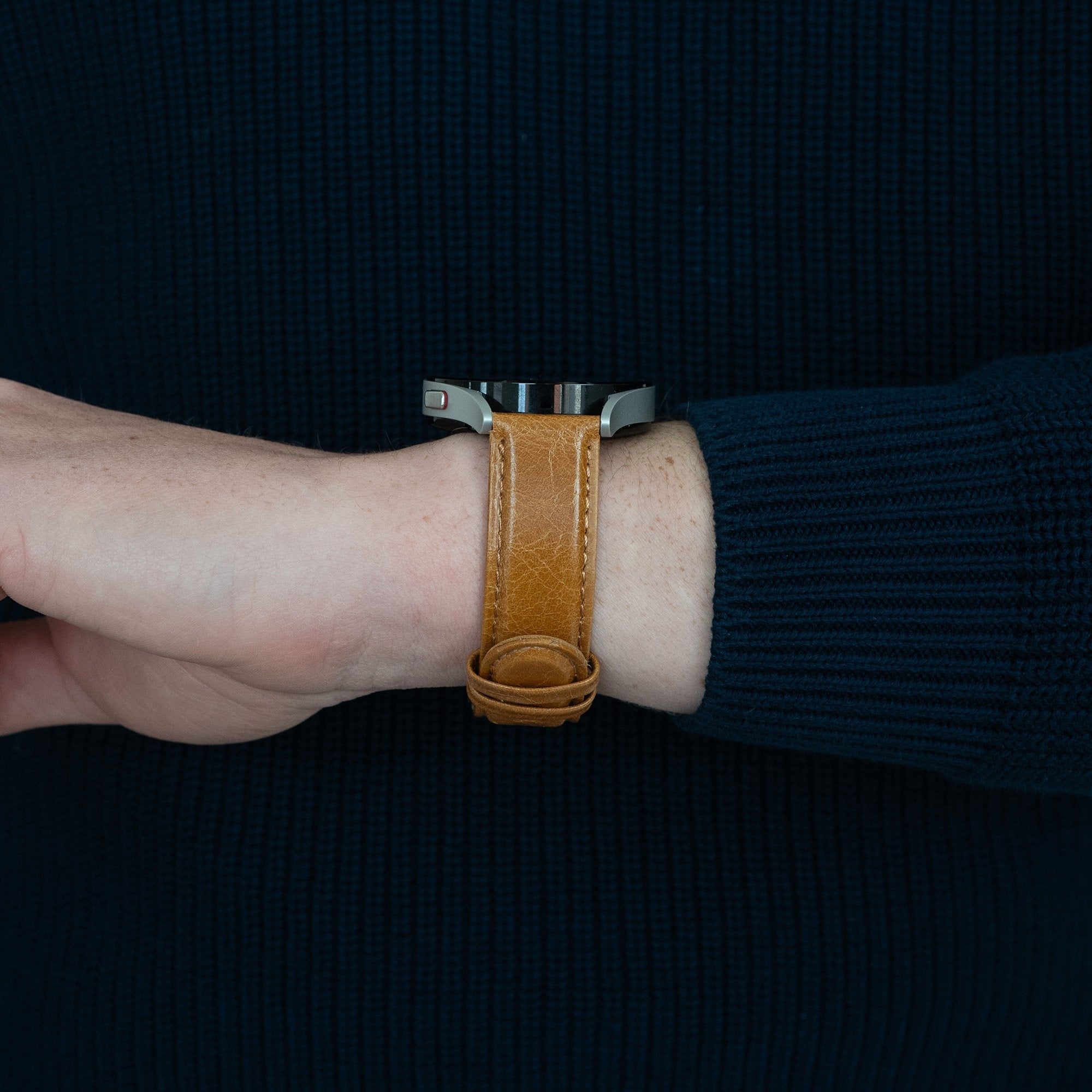 Bandz OnePlus Watch Lite Leather Strap 'Classic' (Brown)