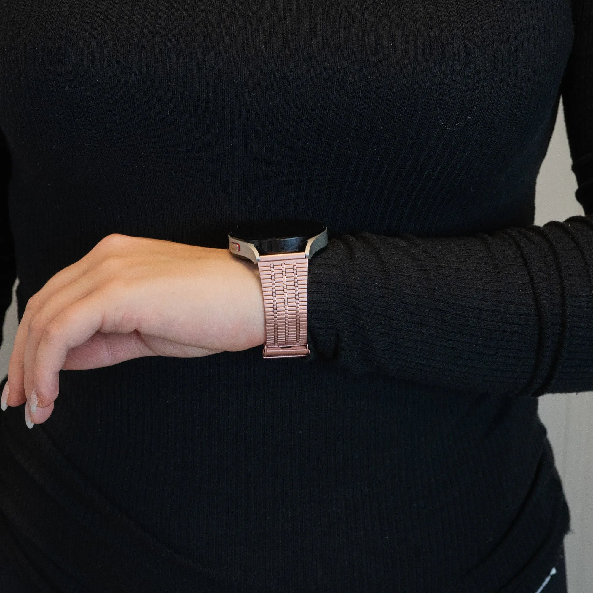 Bandz Gard Pro Health Smartwatch 3 - 41mm Verstellbares Stahlarmband (Rosa Sand)