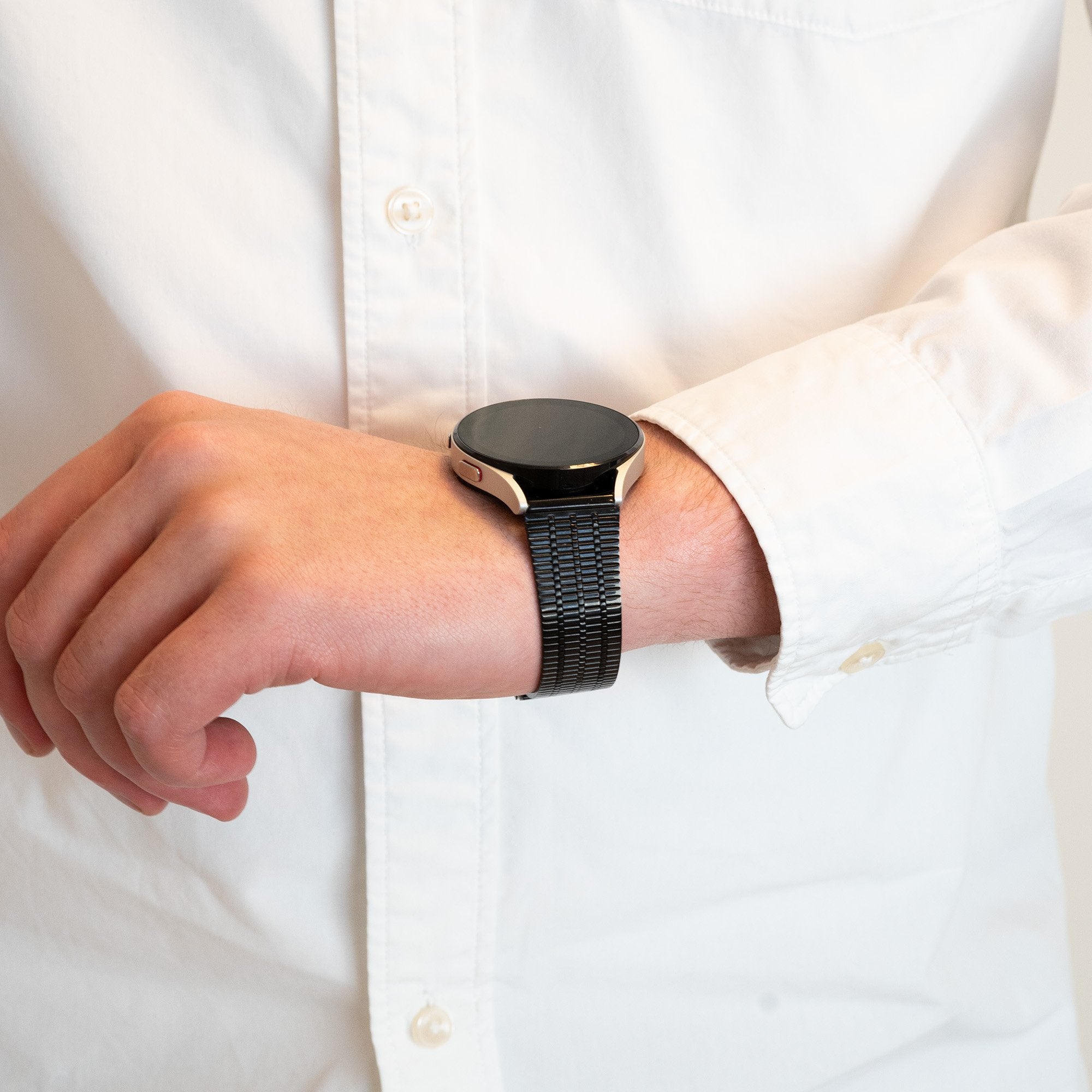 Bandz Garmin Venu 2 Plus Verstellbares Stahlarmband (Schwarz)