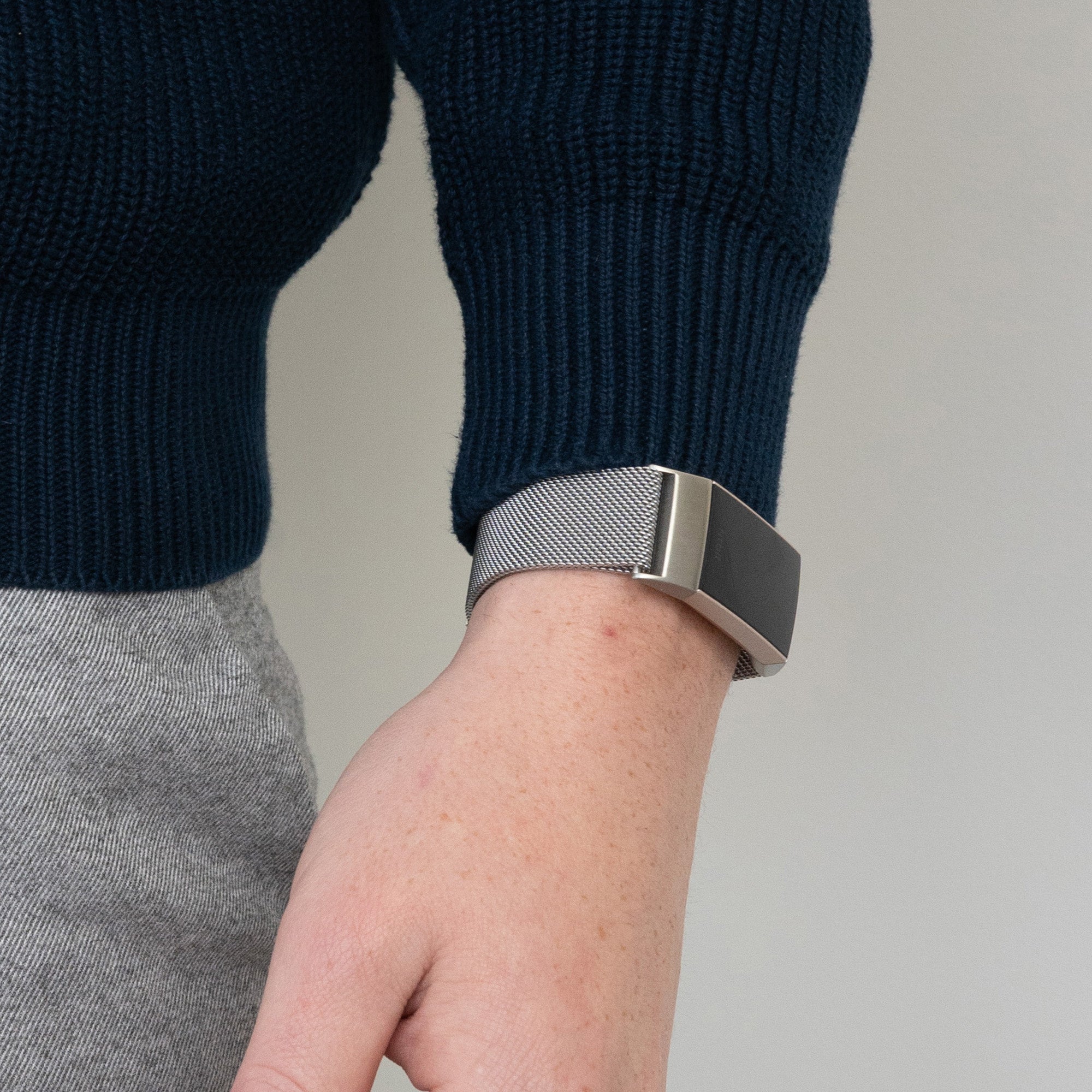 Bandz Fitbit Charge 4 Milanese Loop Strap (Silver)