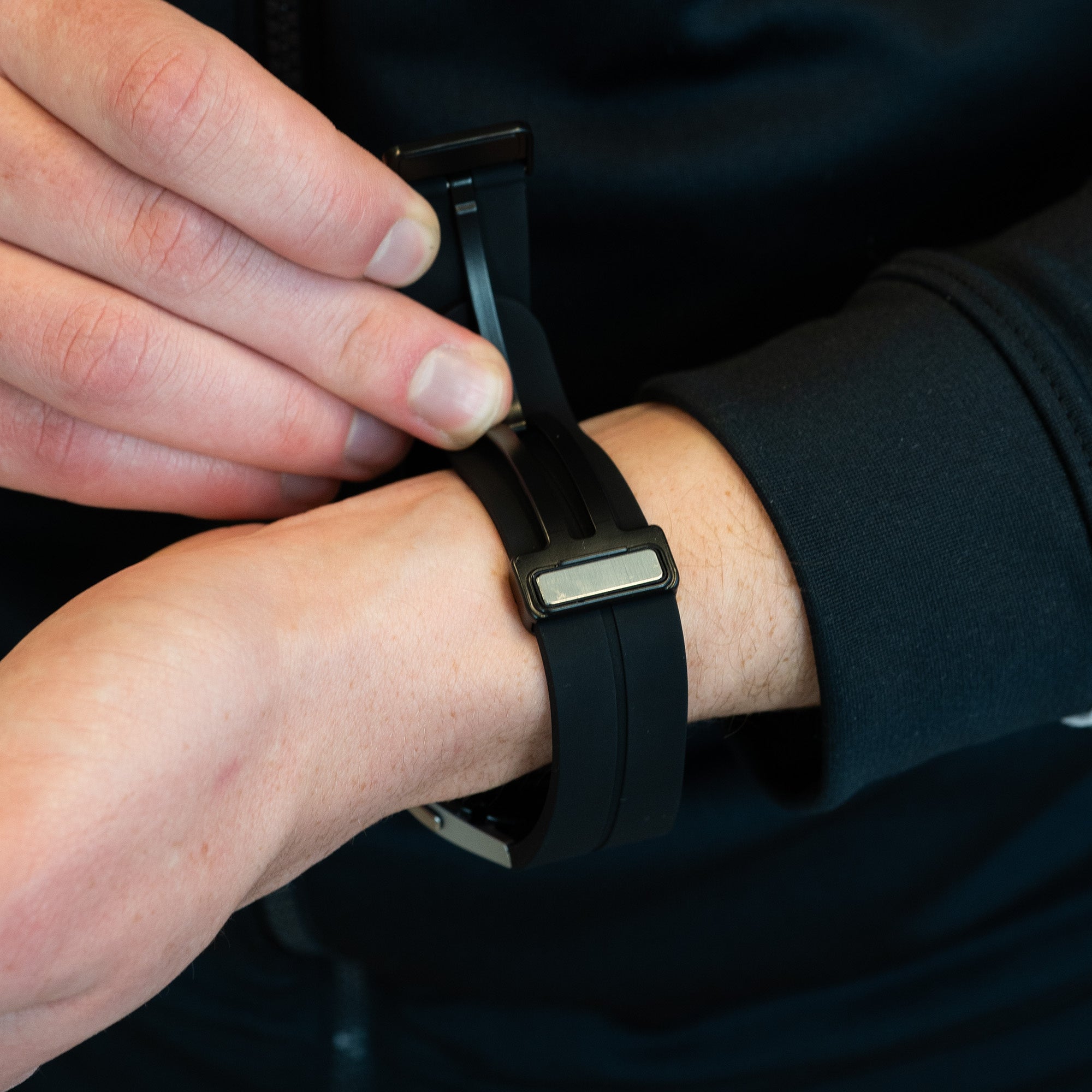 Bandz Samsung Galaxy Watch 4 Classic 42mm Silicone Strap with D-Buckle (Black)