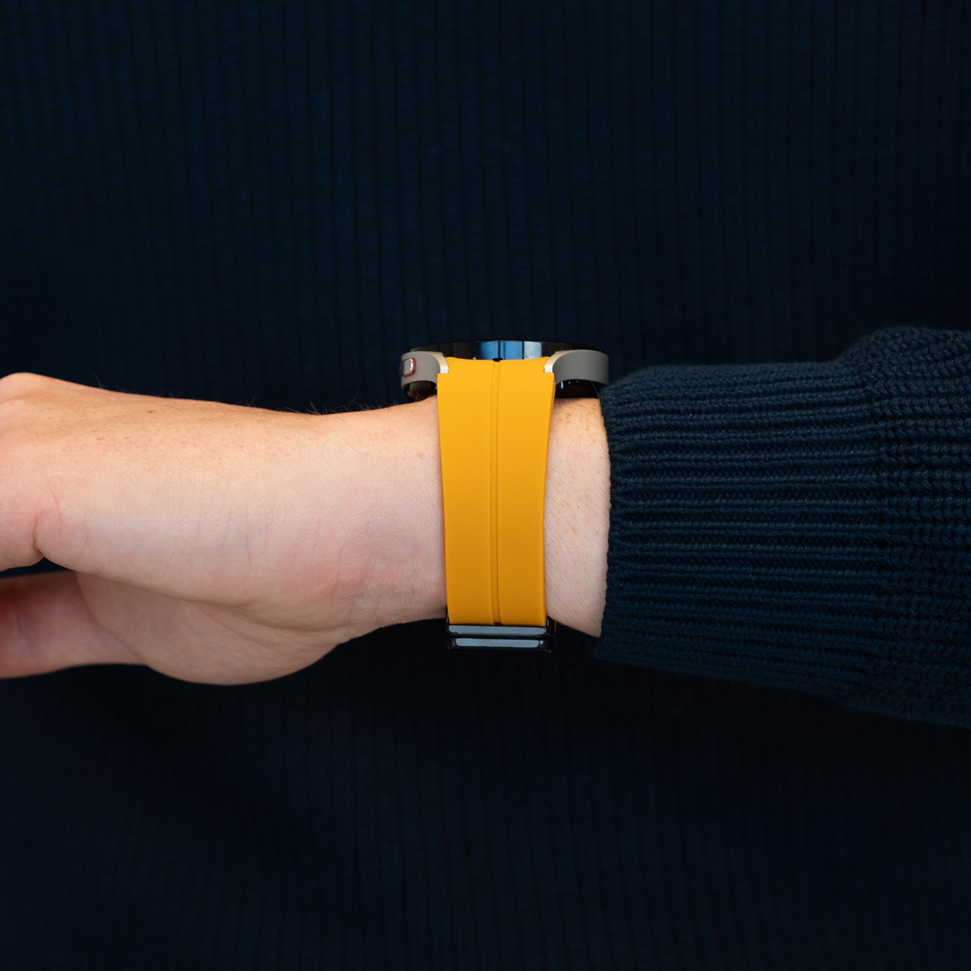 Bandz Samsung Galaxy Watch 5 Pro Silicone Strap with D-Buckle (Yellow)