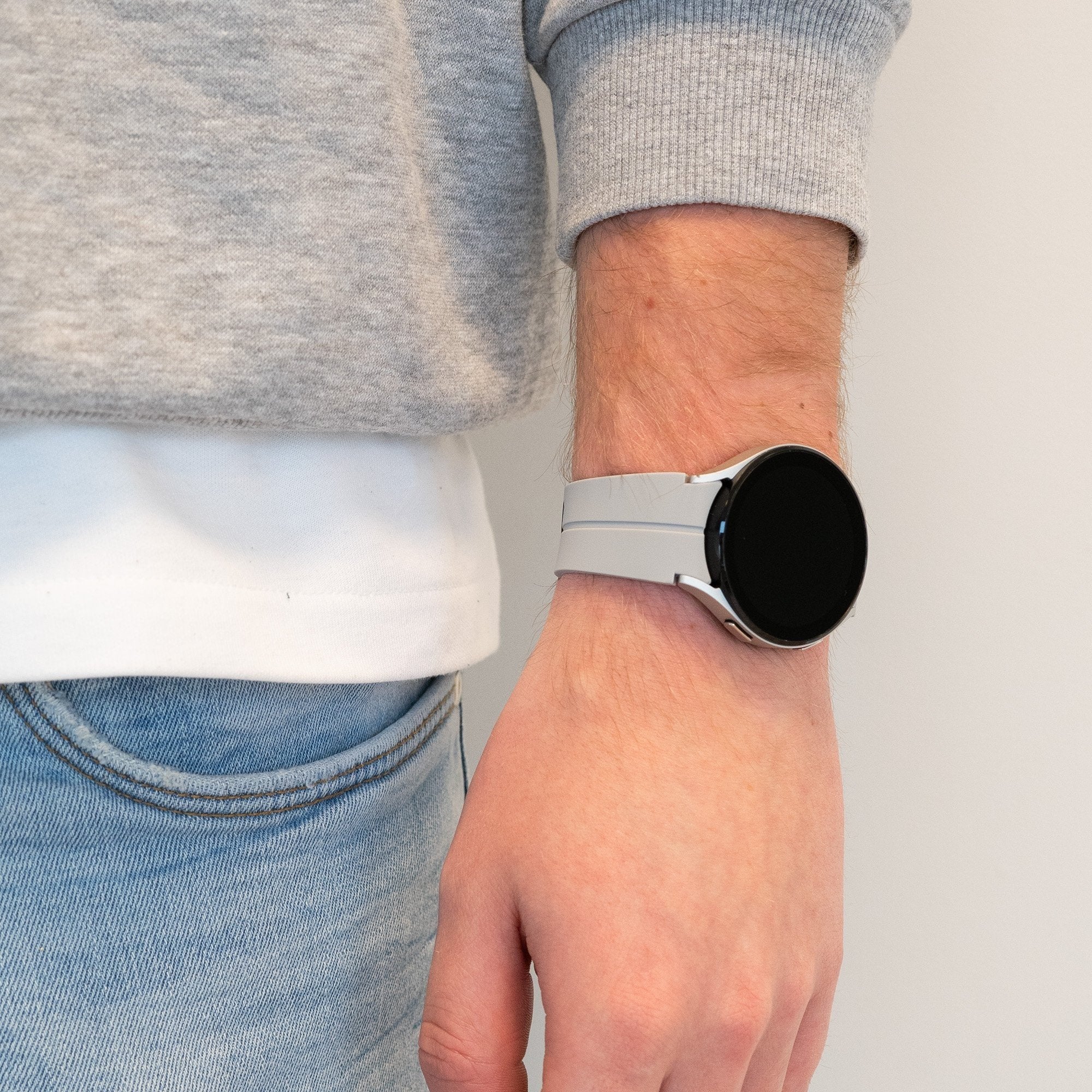 Bandz Correa silicona con D-Buckle Samsung Galaxy Watch 6 Classic 43mm (gris)