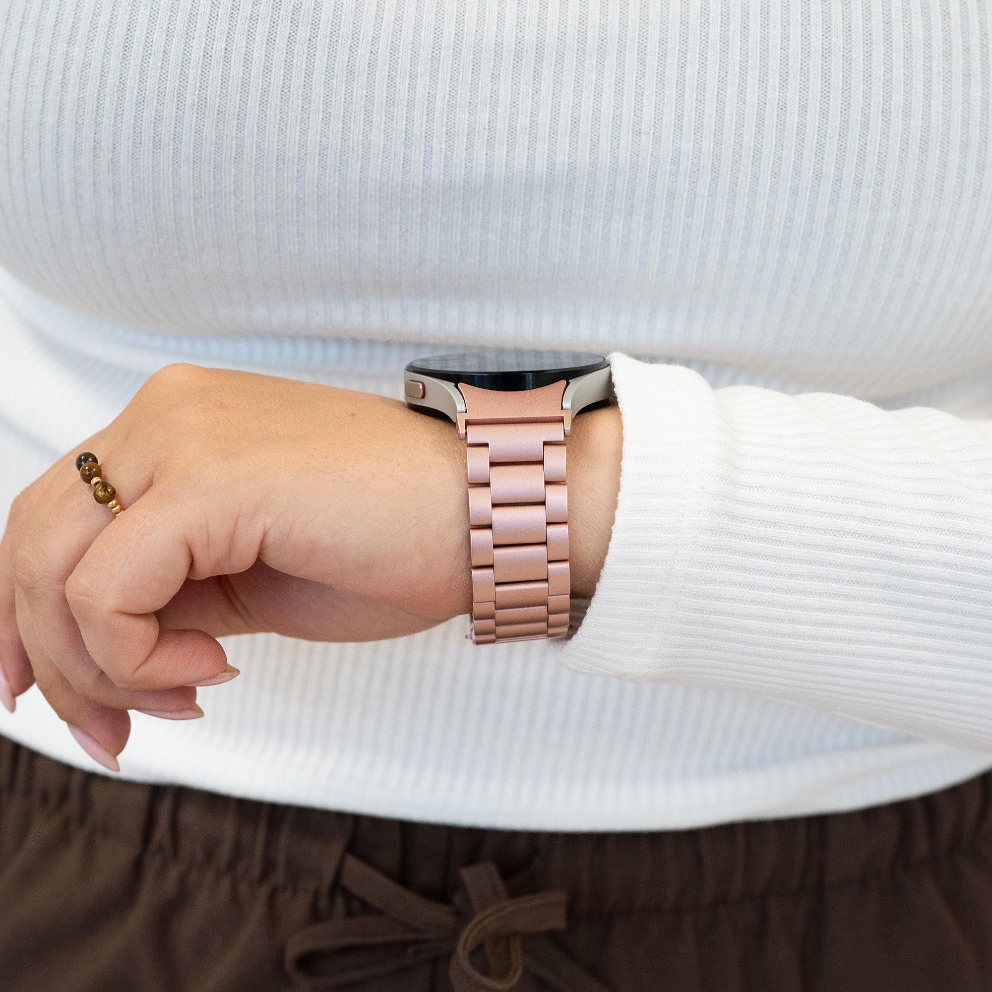 Bandz Samsung Galaxy Watch 6 Classic 47mm klassisches Stahlarmband (Rosa)