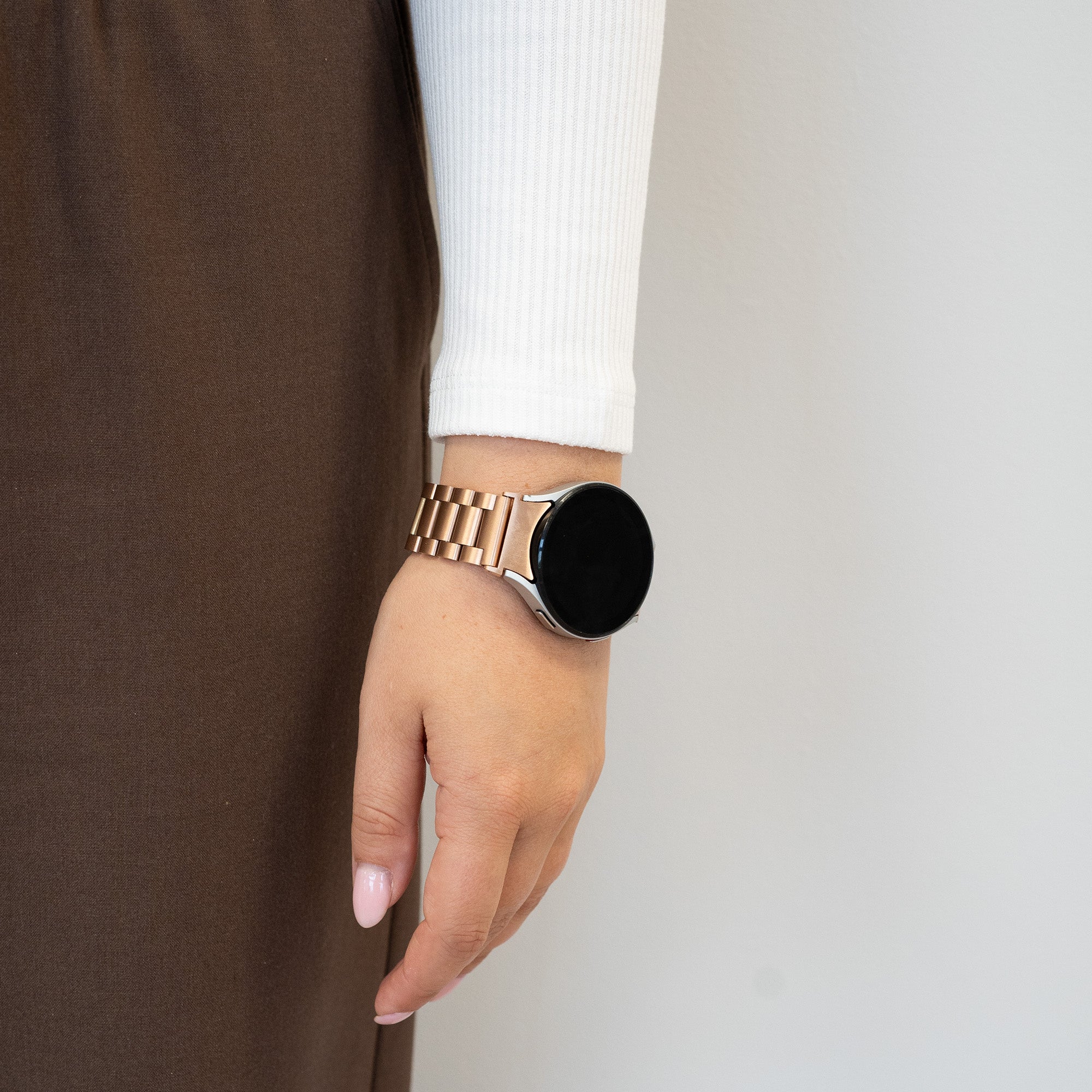 Bandz Samsung Galaxy Watch 4 Classic 46mm klassisches Stahlarmband (Roségold)