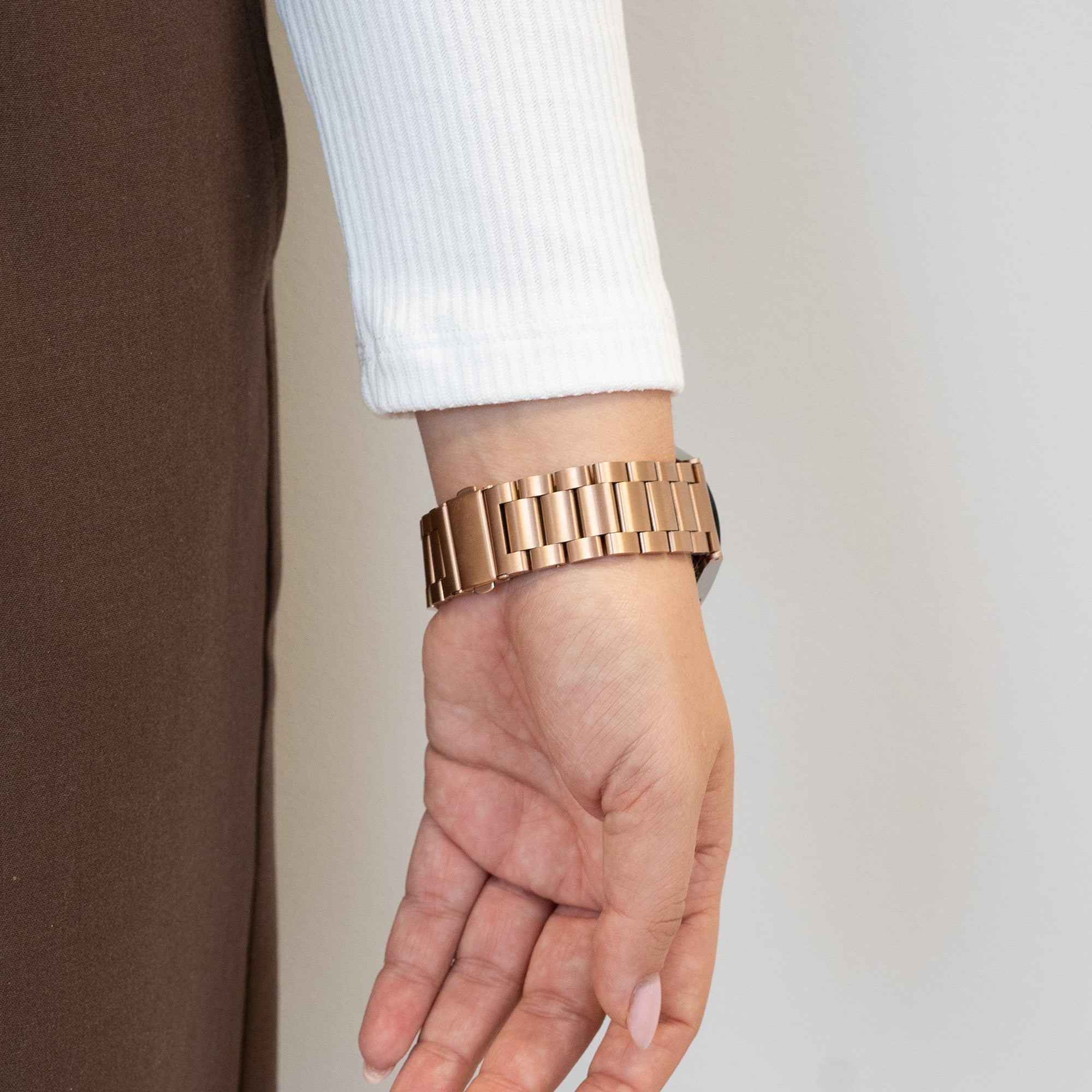 Bandz Samsung Galaxy Watch 4 Classic 46mm klassisches Stahlarmband (Roségold)