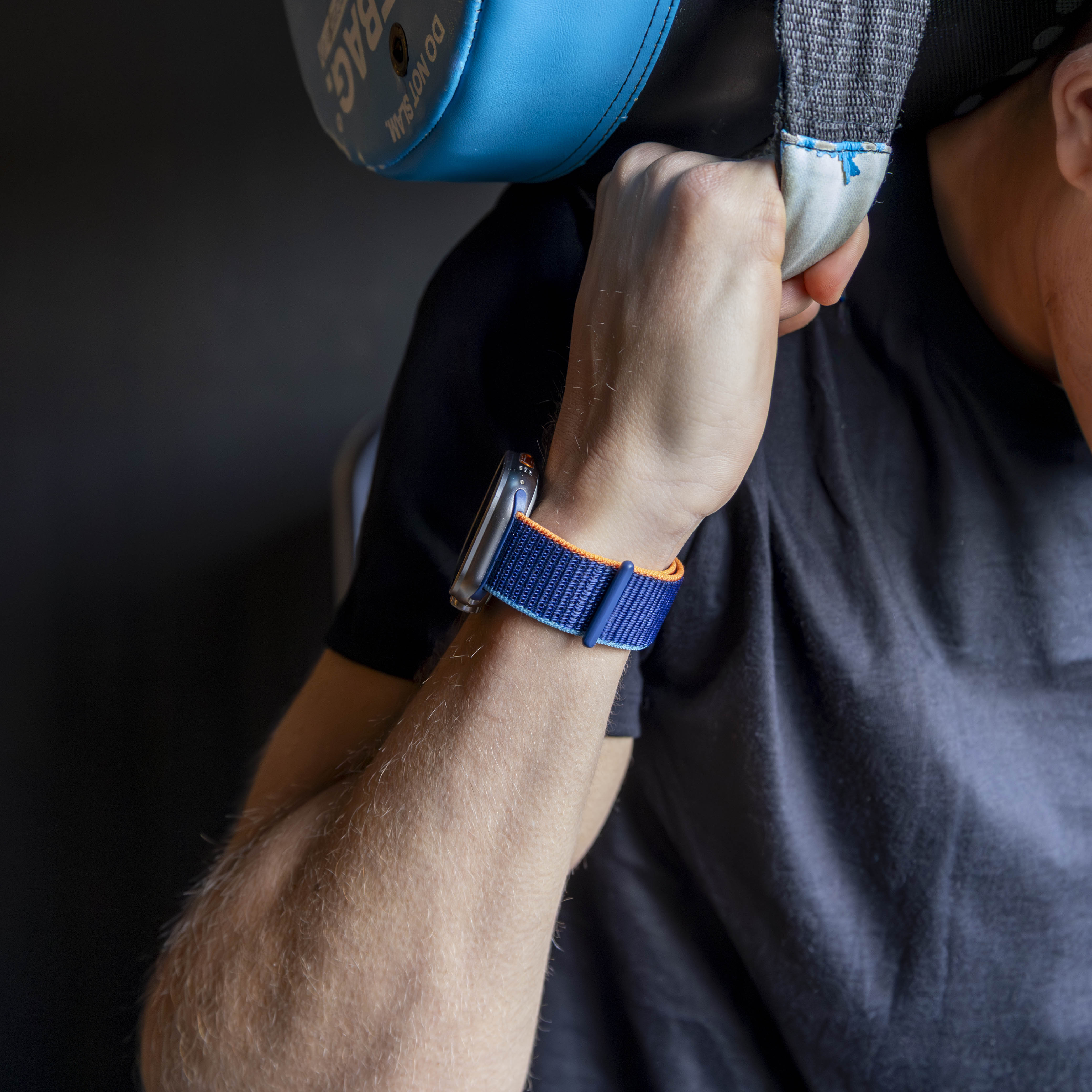 Bandz Apple Watch Ultra nylon band 'Classic' (blauw mix)