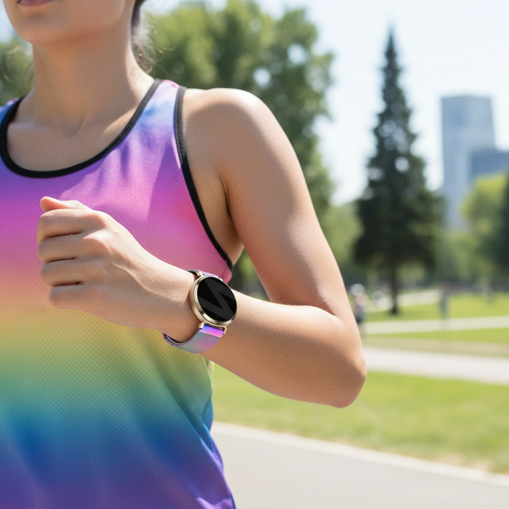 Bandz Garmin Lily 2 Milanese Loop Armband (Perlmutt)