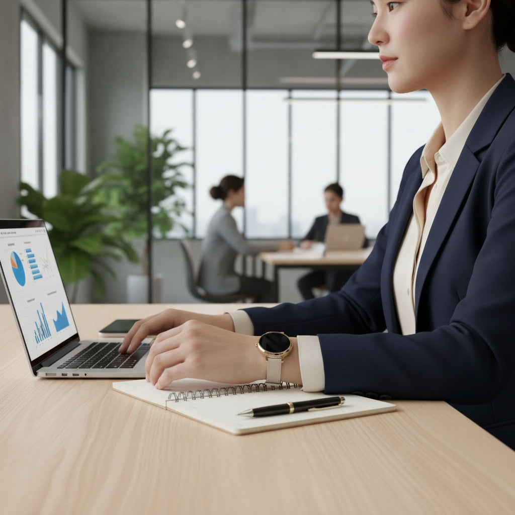 Bandz Correa cuero 'Clásico' Garmin Lily 2 (beige)