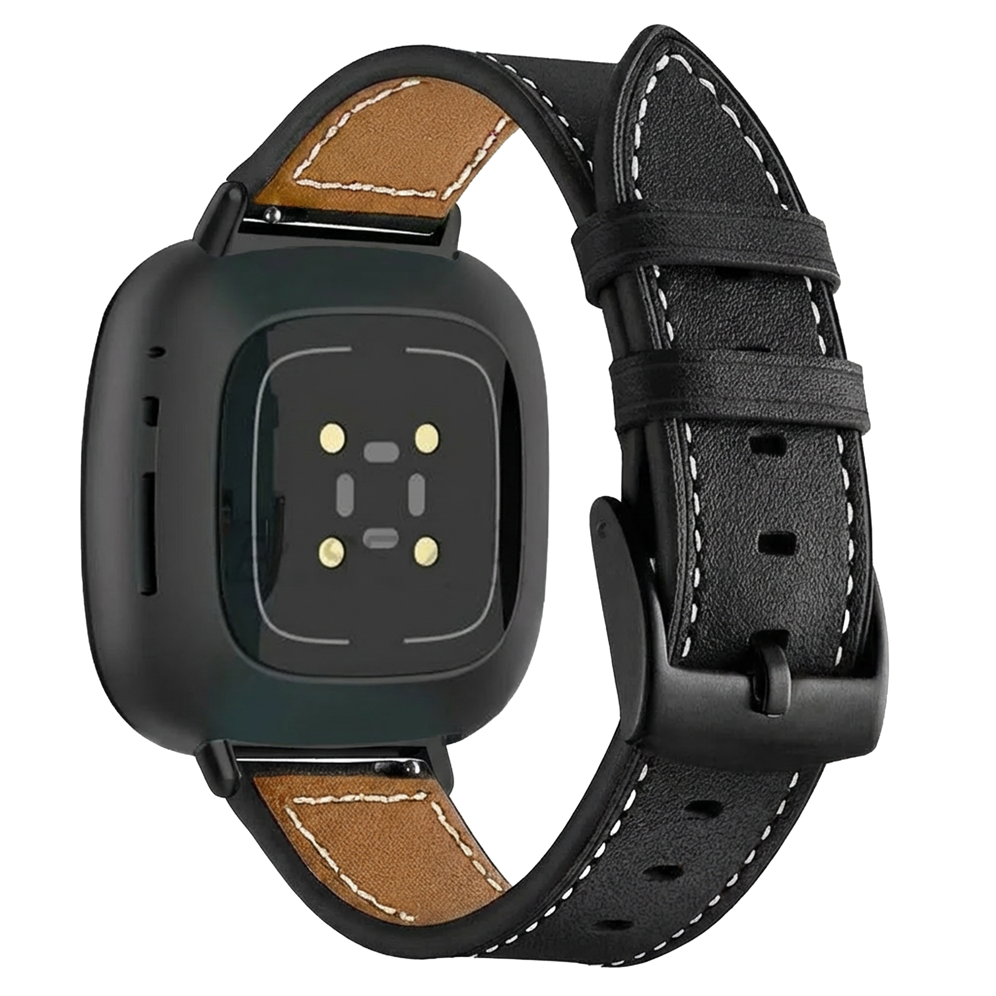 Fitbit Versa 3 Modern Leather Strap (Black)
