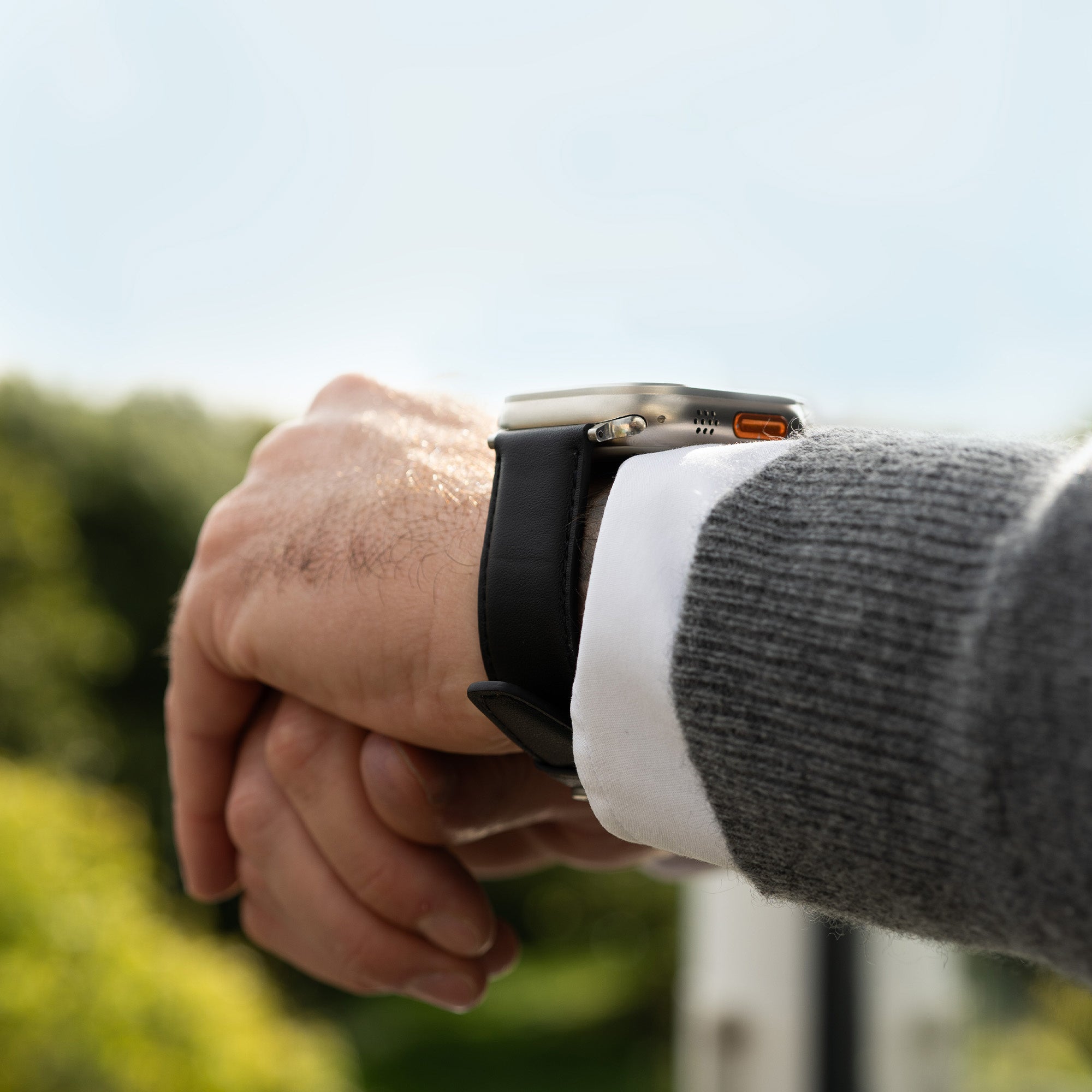 Bandz Apple Watch Lederarmband 'Classic' (Schwarz)