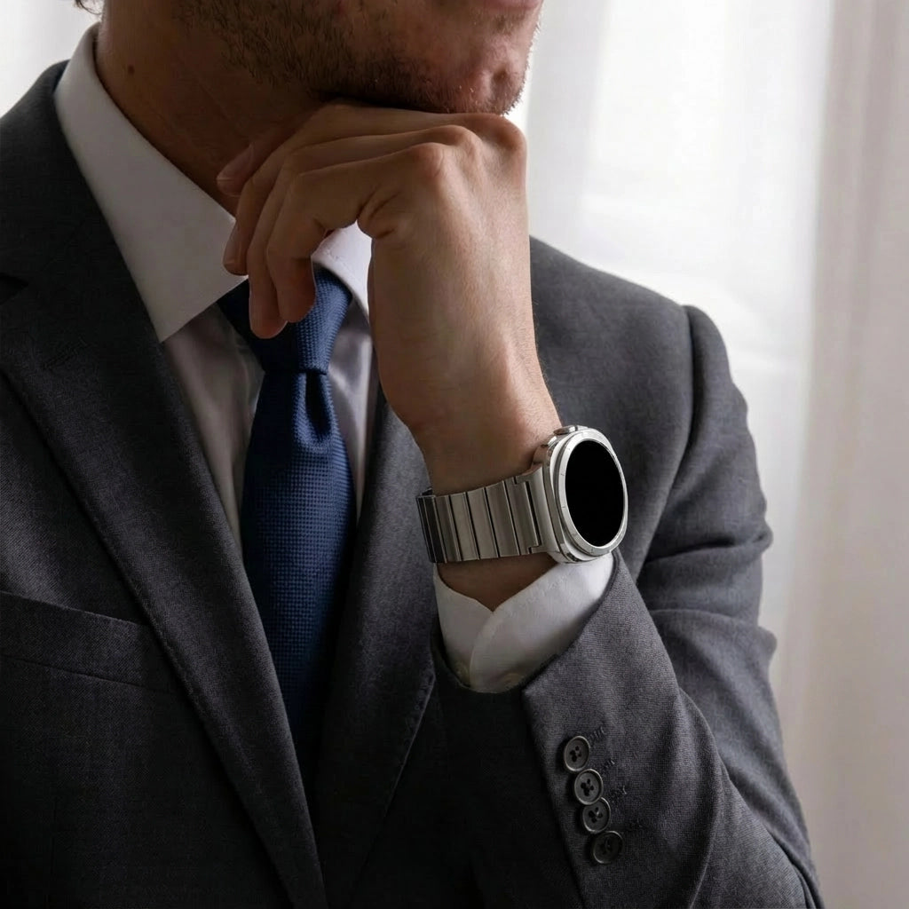 Bandz Samsung Galaxy Watch Ultra Titanium Strap 'One Bead' (Silver)