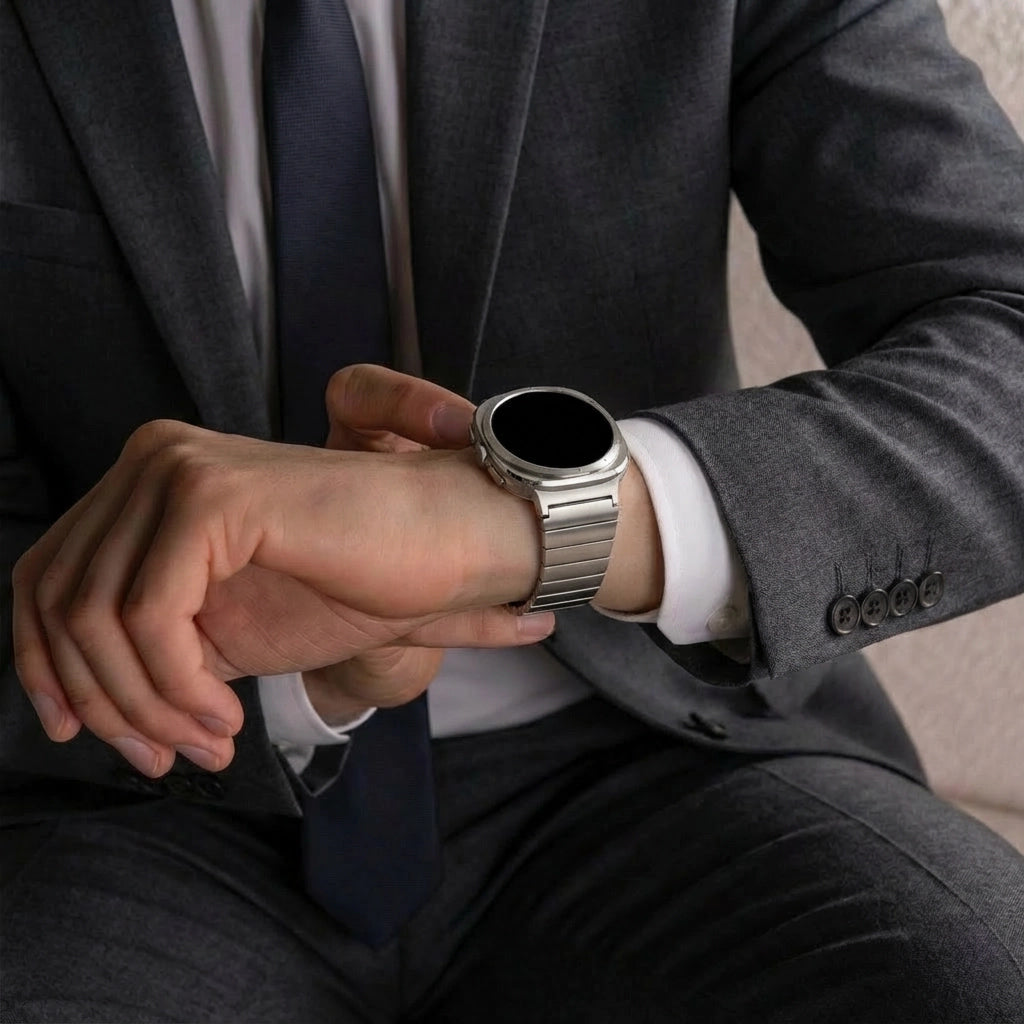 Bandz Samsung Galaxy Watch Ultra Titanium Strap 'One Bead' (Silver)